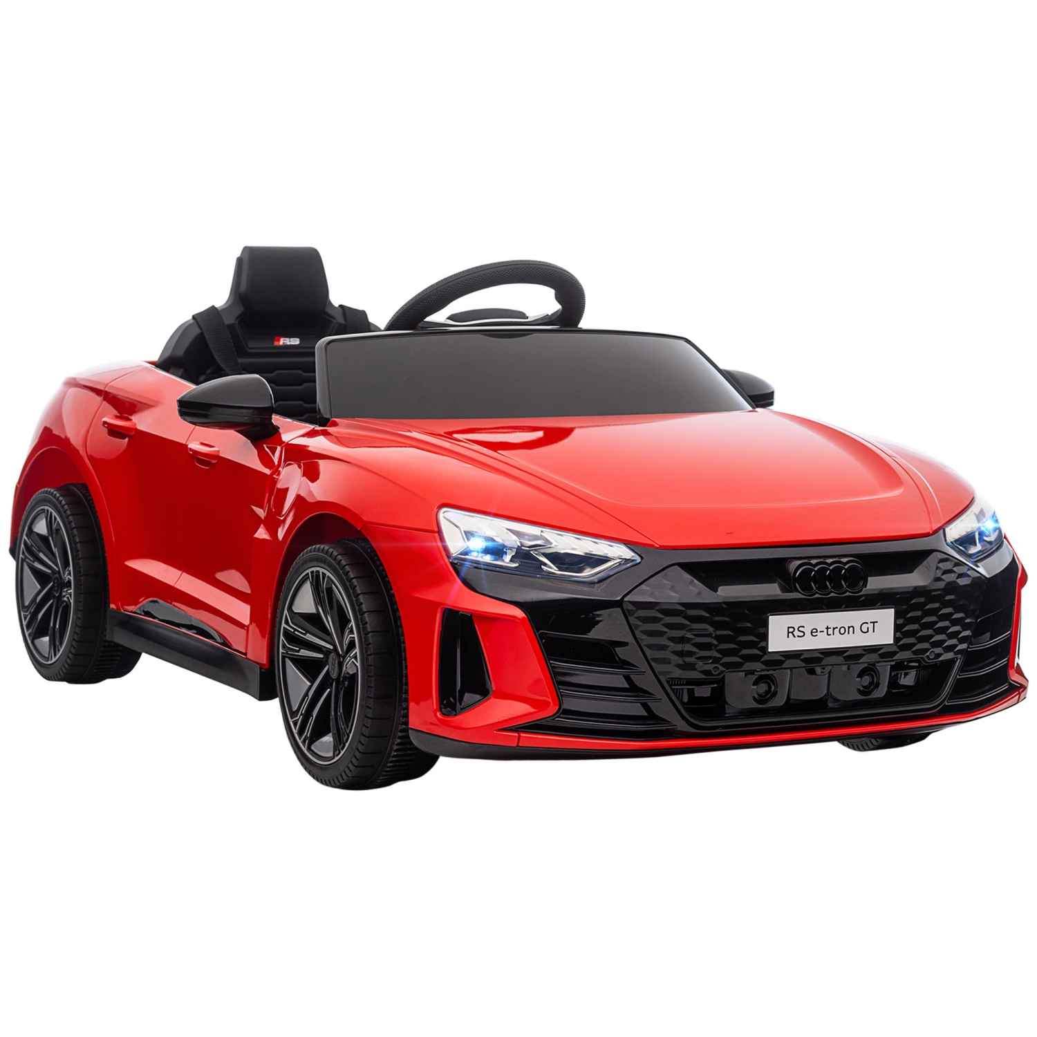 Aosom Electric Ride On Car with Remote Control, 12V 3.1 MPH Kids Ride-On Toy for Boys and Girls with Suspension System, Horn Honking, Music, Lights, Red