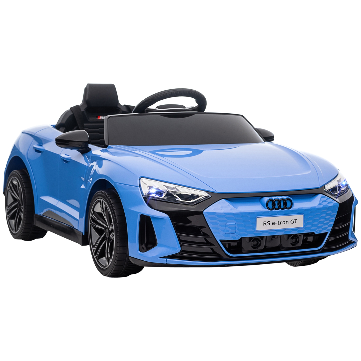 Aosom Electric Ride On Car with Remote Control, 12V 3.1 MPH Kids Ride-On Toy for Boys and Girls with Suspension System, Horn Honking, Music, Lights, Blue