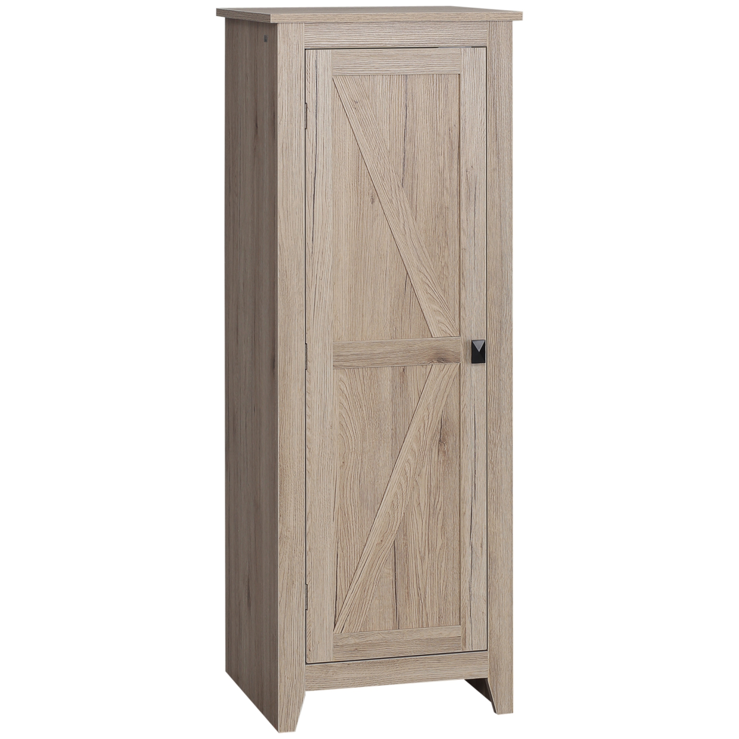 HOMCOM – Armoire garde-manger de 48&nbsp;po, armoire de cuisine autonome Farmhouse avec porte de grange et tablettes réglables, naturel