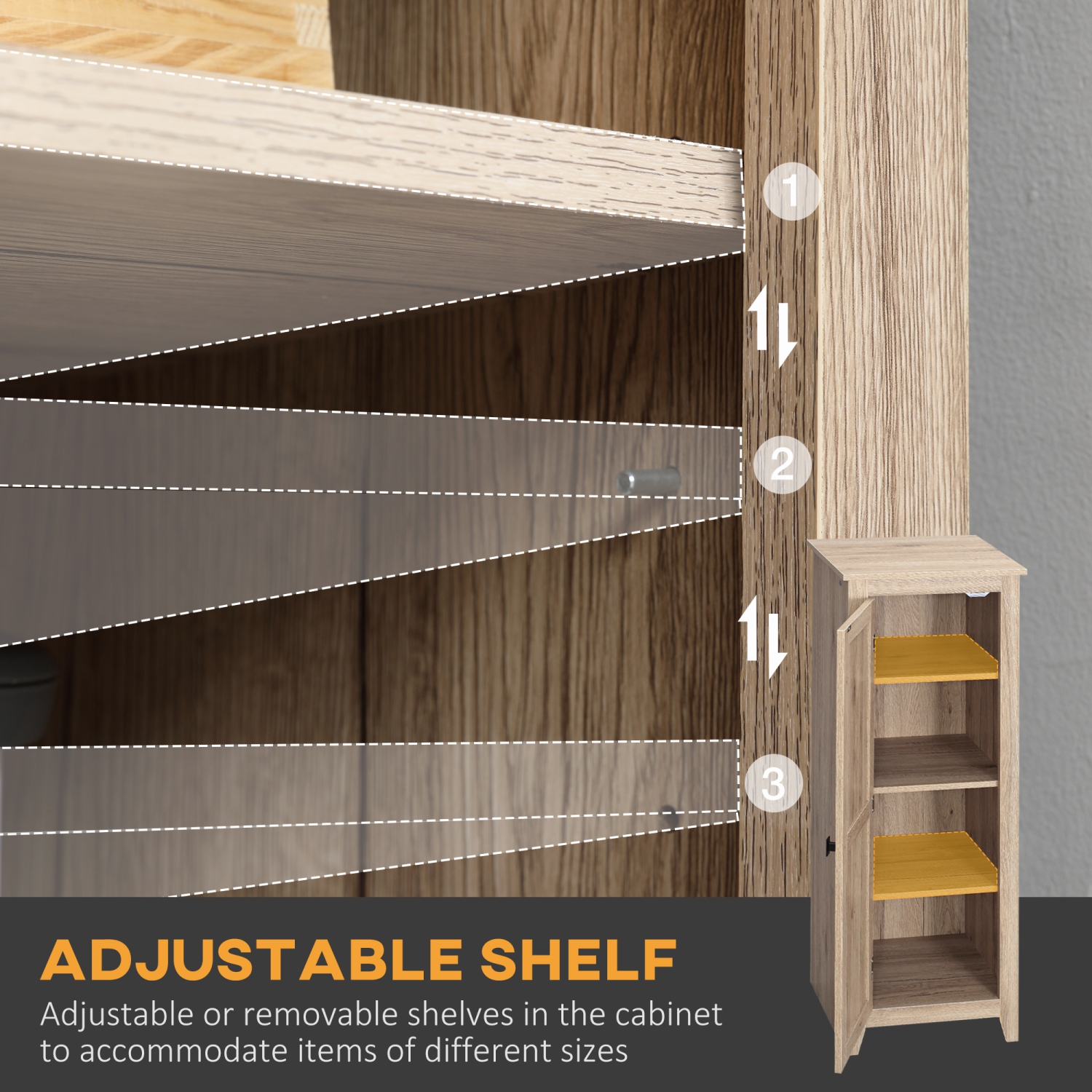 HOMCOM – Armoire garde-manger de 48 po, armoire de cuisine autonome Farmhouse avec porte de grange et tablettes réglables, naturel