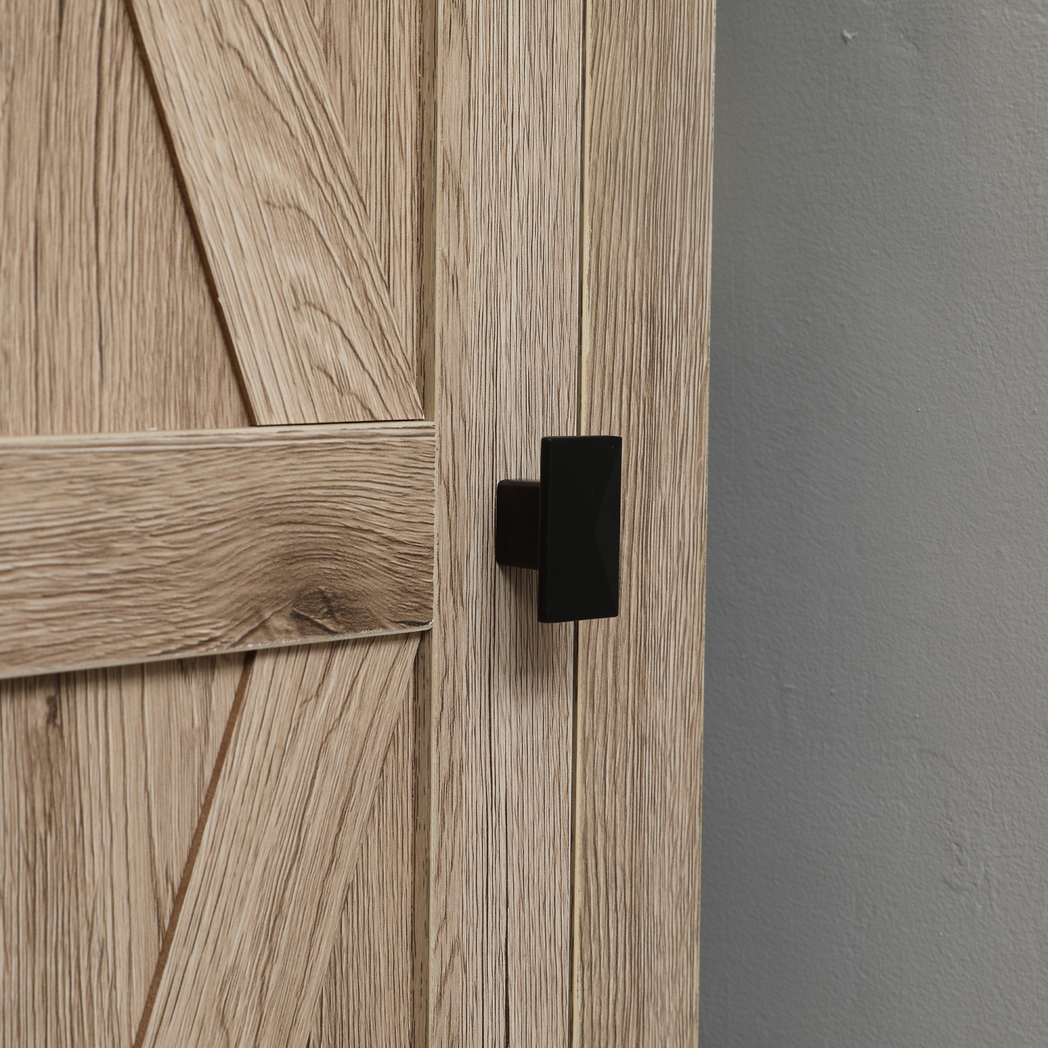 HOMCOM – Armoire garde-manger de 48 po, armoire de cuisine autonome Farmhouse avec porte de grange et tablettes réglables, naturel