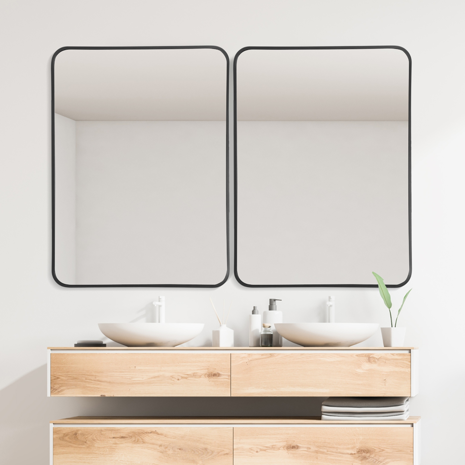 Costway 22"x 30"Bathroom Wall Mounted Mirror Aluminum Alloy Frame Decor