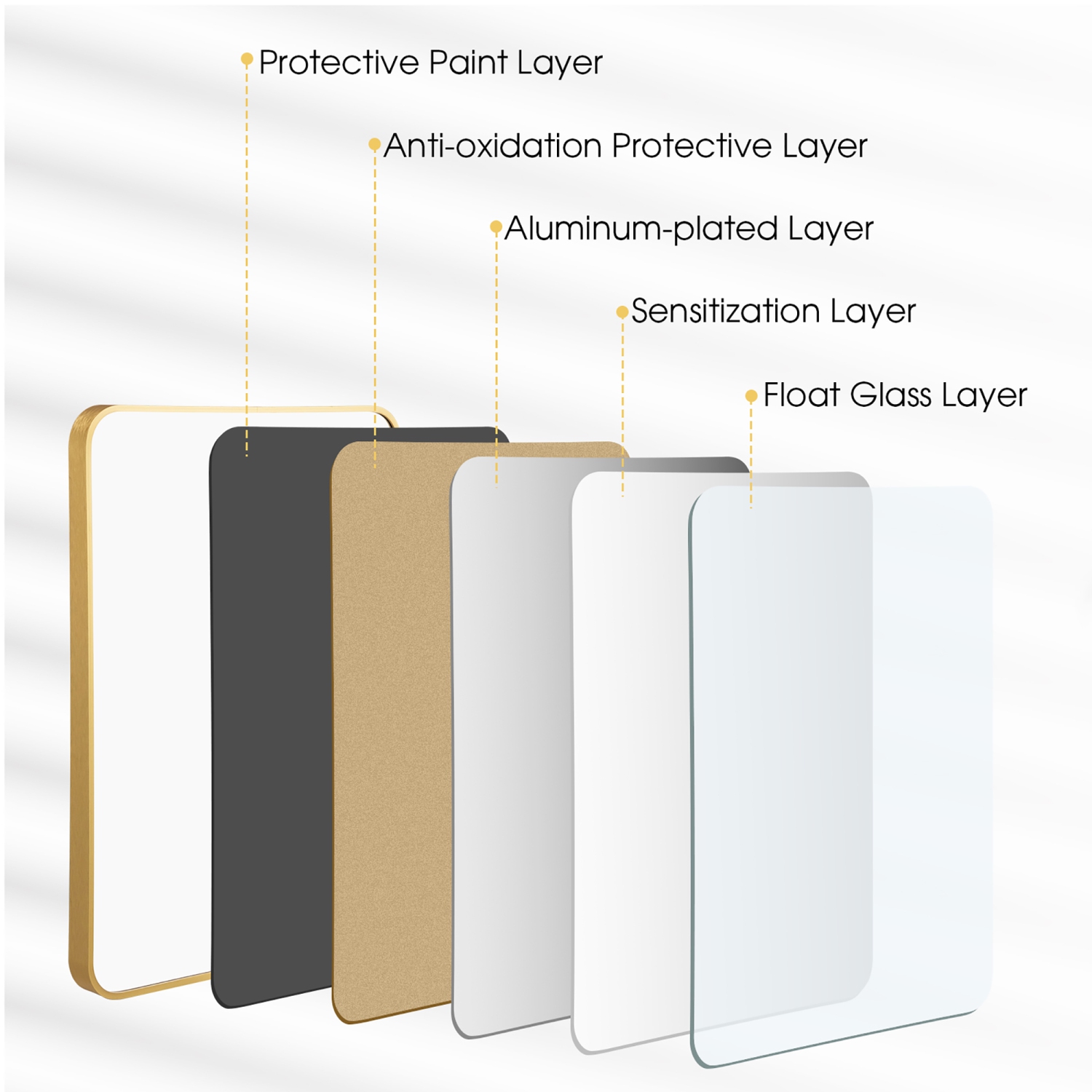 Costway 22"x 30"Bathroom Wall Mounted Mirror Aluminum Alloy Frame Decor