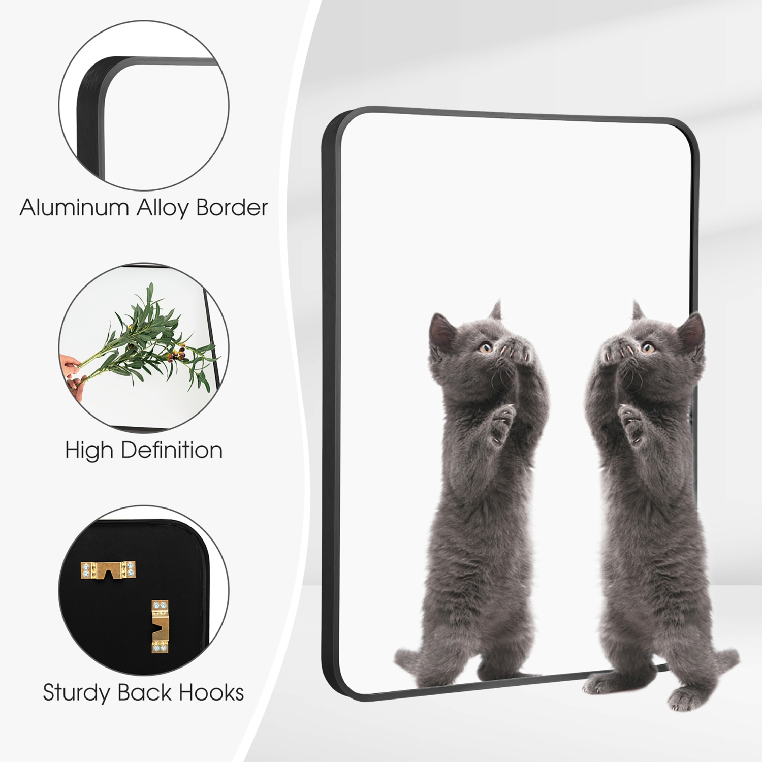 Costway 22"x 30"Bathroom Wall Mounted Mirror Aluminum Alloy Frame Decor