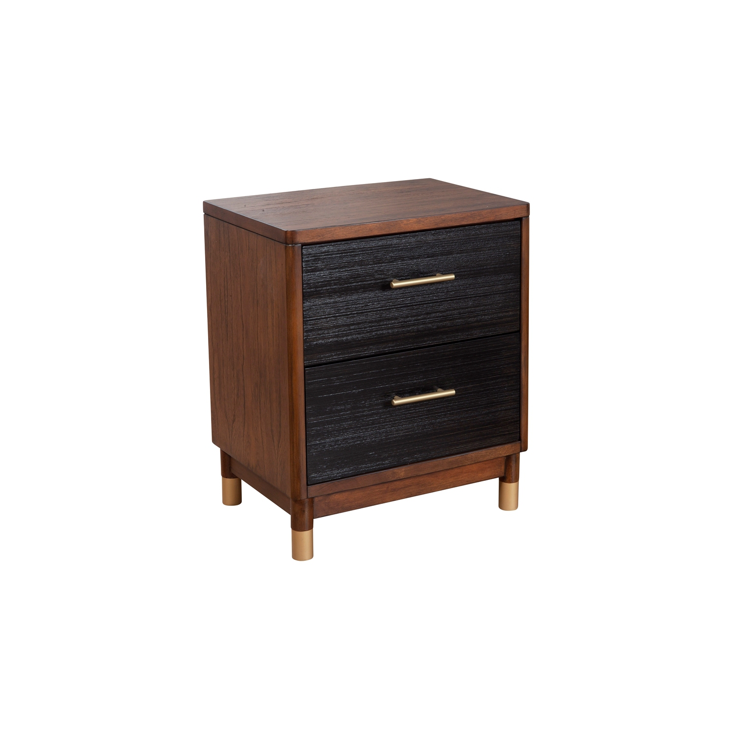 Alpine Furniture Belham 2 Drawer Wood Nightstand in Dark Walnut