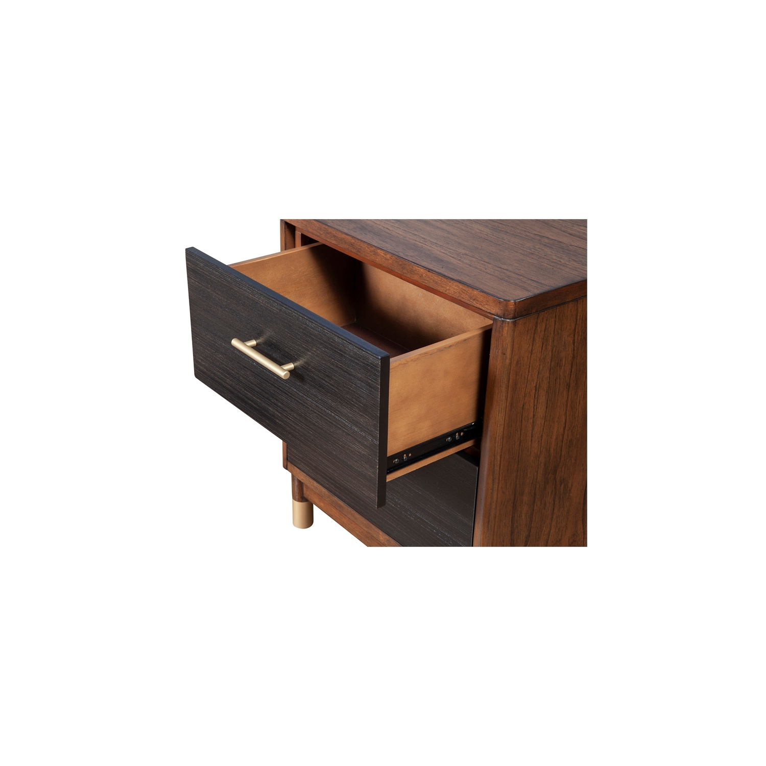 Alpine Furniture Belham 2 Drawer Wood Nightstand in Dark Walnut
