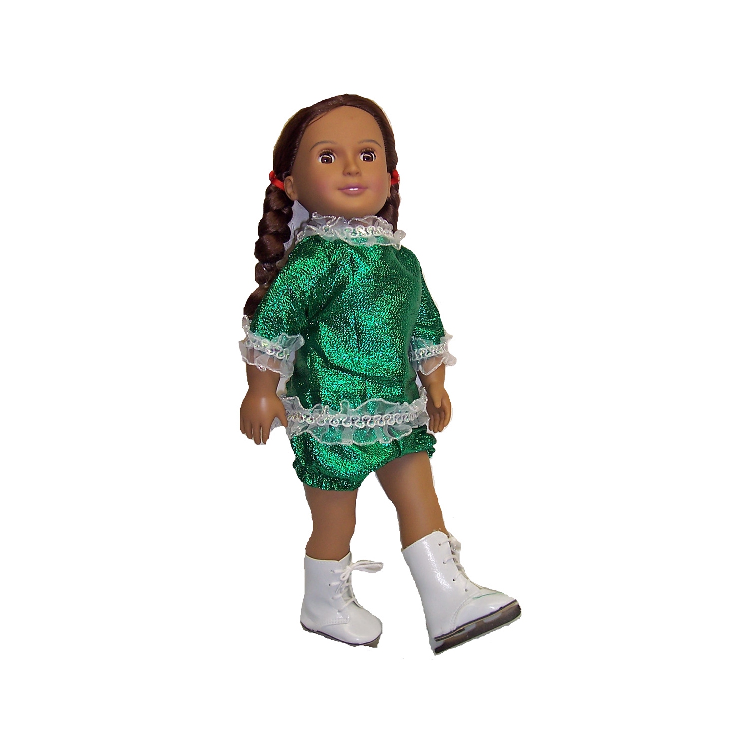 Doll Clothes Superstore Green Metallic Ice Skating Outfit For 18 Inch Dolls Like Our Generation American Girl My Life Dolls
