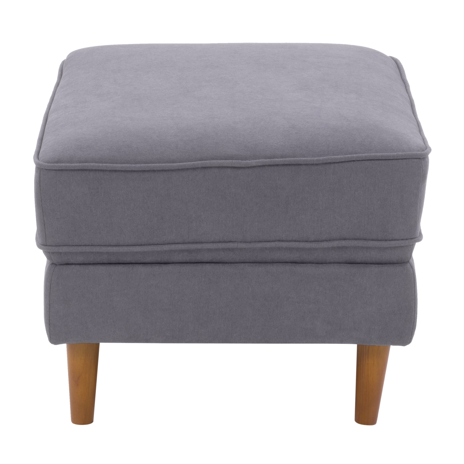 Pouf moderne rembourré en tissu Mulberry, gris