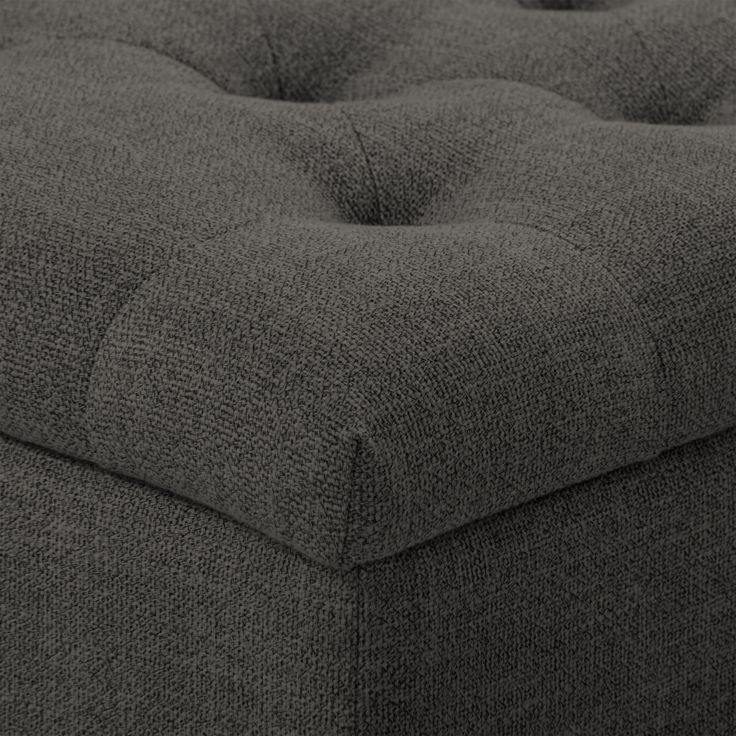 Pouf de stockage en tissu rembourré Boston