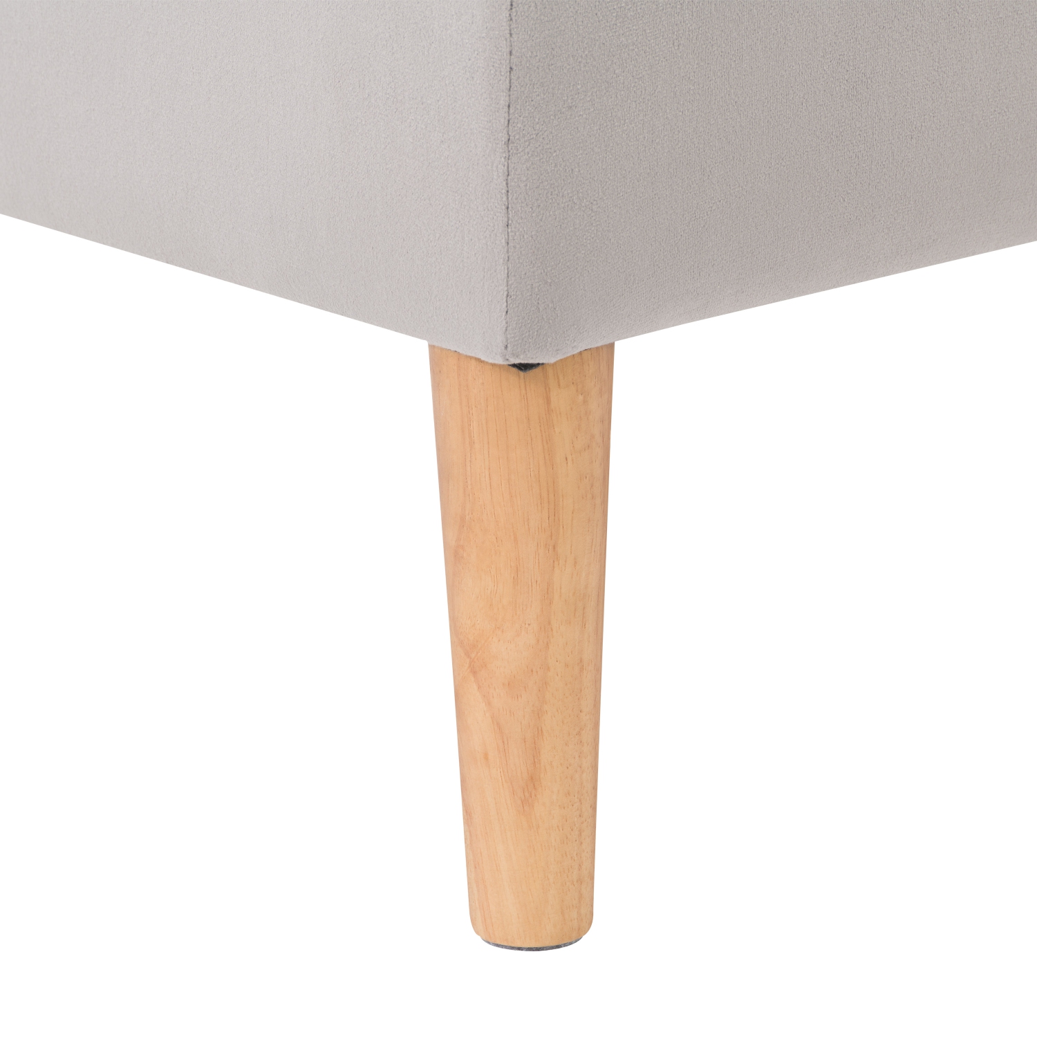 CorLiving LAD-352-O Perry Velvet Storage Ottoman, Light Grey