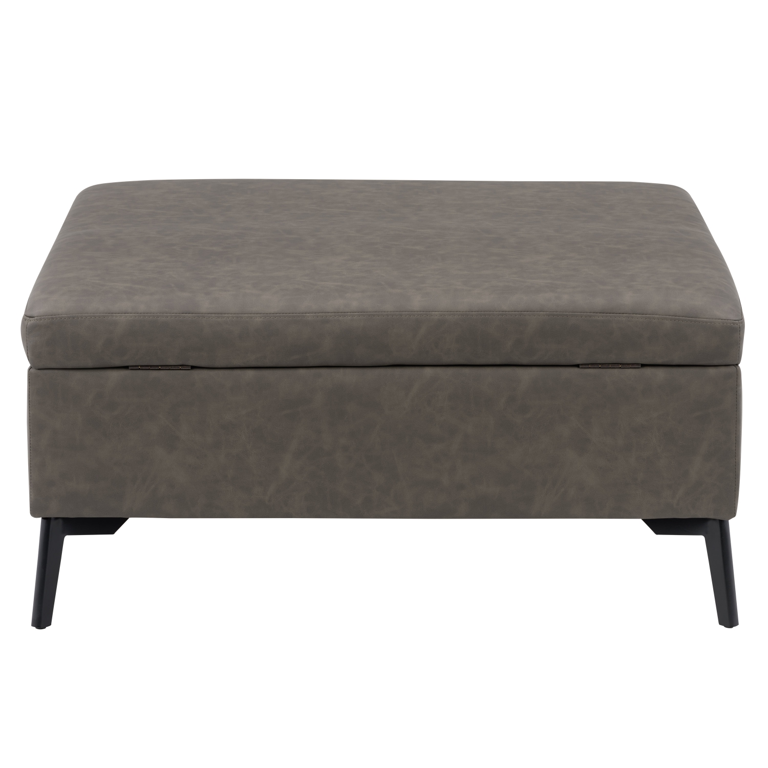 Pouf de rangement carré Linden, gris