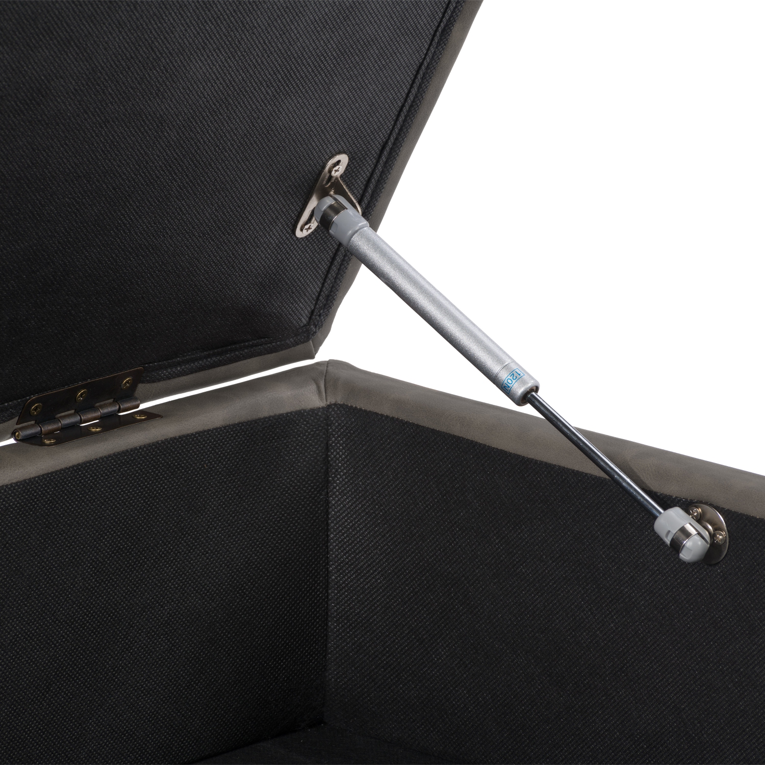 Pouf de rangement carré Linden, gris