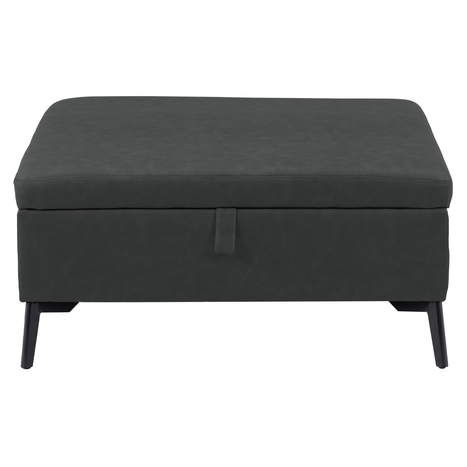 CorLiving LAD-340-O Linden Square Storage Ottoman, Black