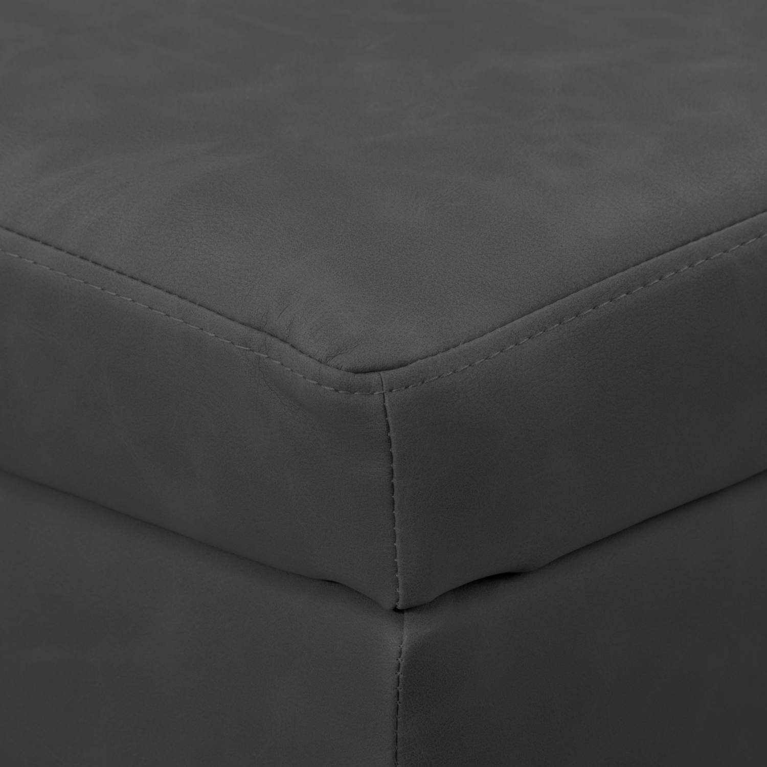 CorLiving LAD-340-O Linden Square Storage Ottoman, Black