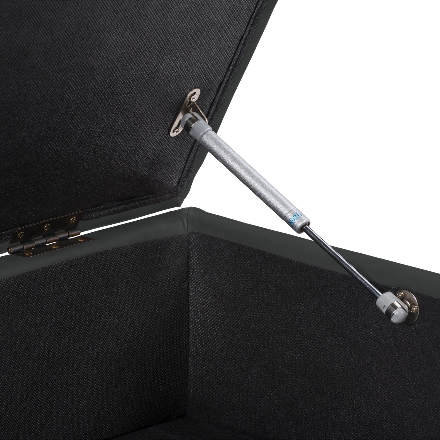 CorLiving LAD-340-O Linden Square Storage Ottoman, Black