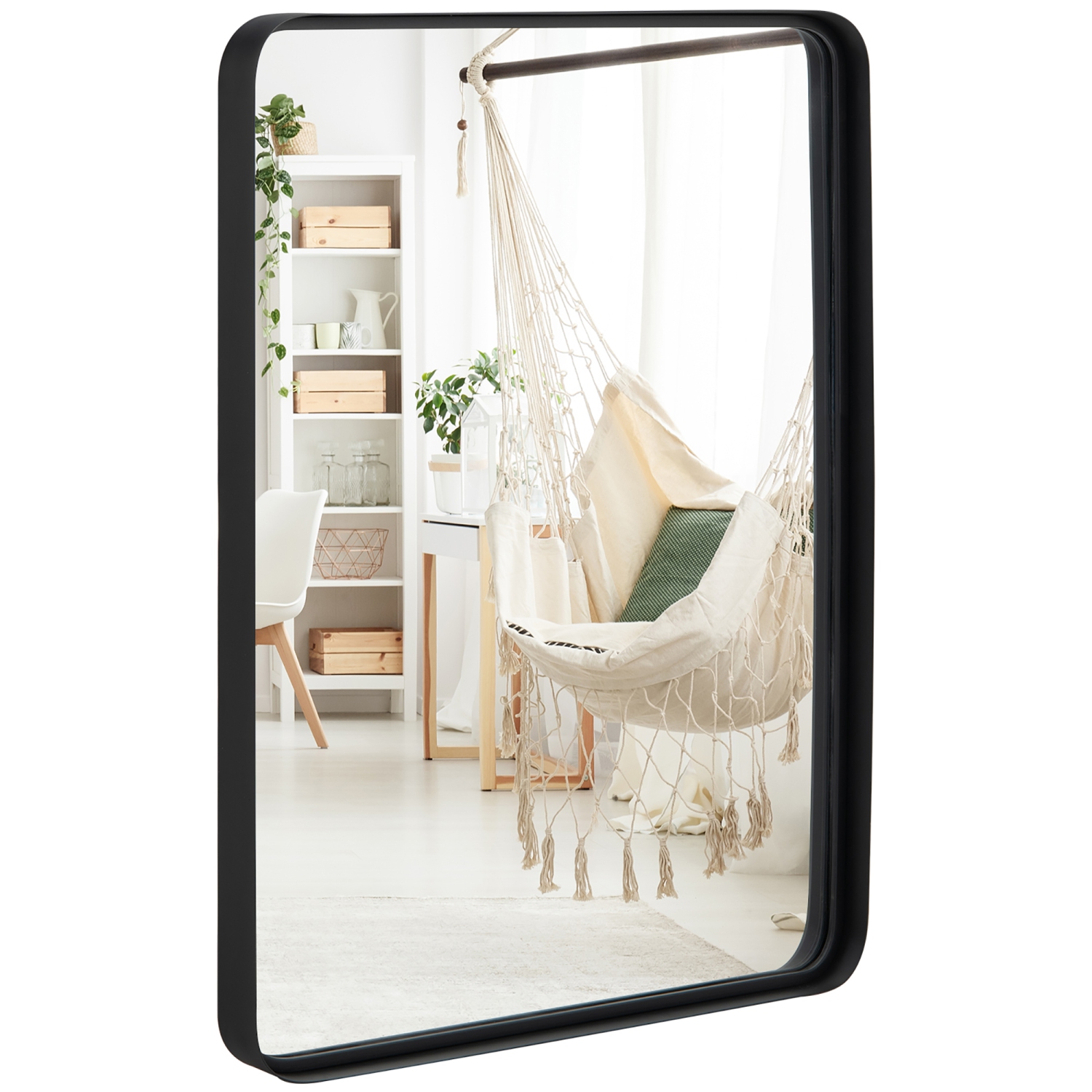 Costway 30"X22"Wall Mount Bathroom Mirror Rectangular Vanity Mirror Vertical Horizontal