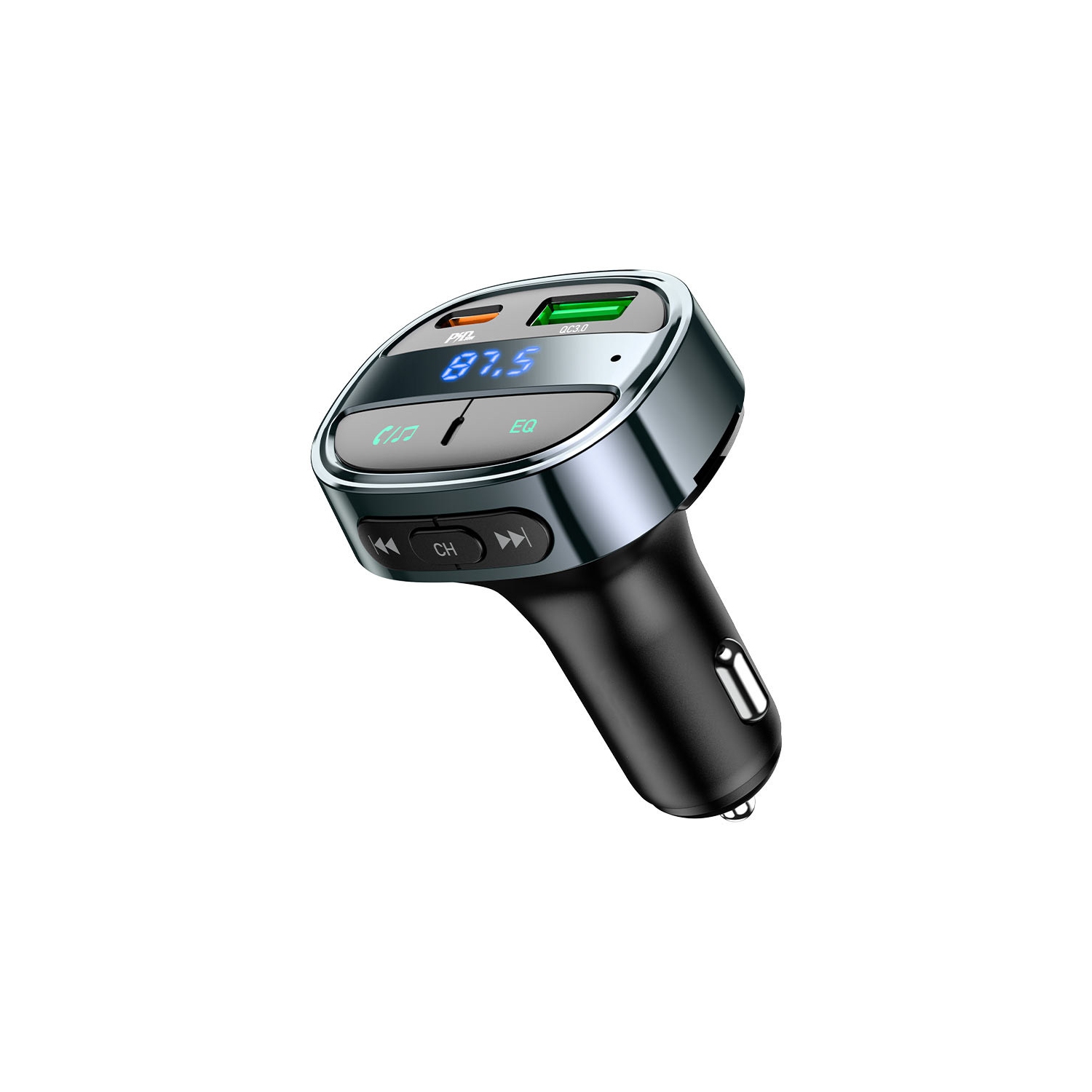 QC3.0 USB-C 30W Bluetooth FM Transmitter Car Charger Adapter LED Display Wireless Radio Receiver Music Player Support SD Card