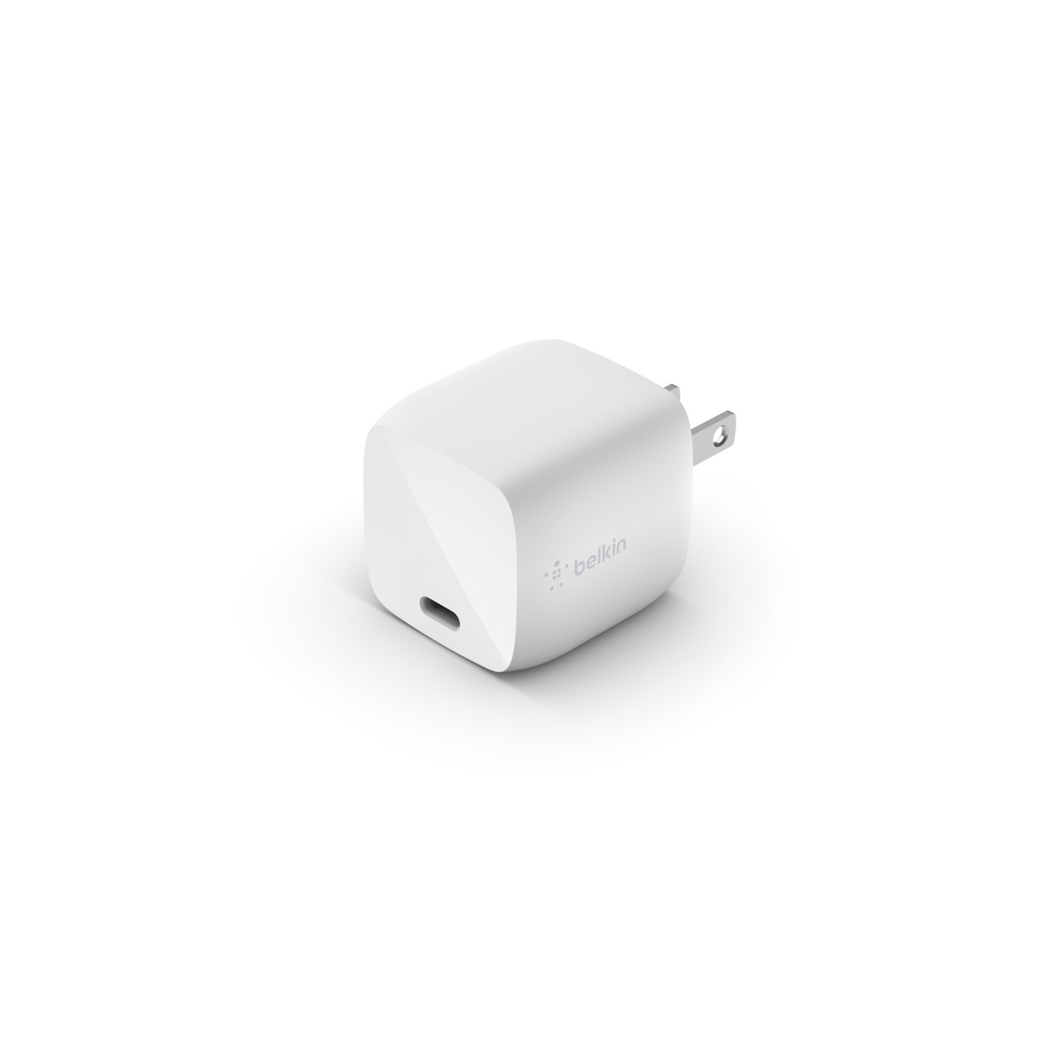 Chargeur mural GAN USB-C de 30 W Boost charge avec câble USB-C/Lightning de 1 m de Belkin - Blanc