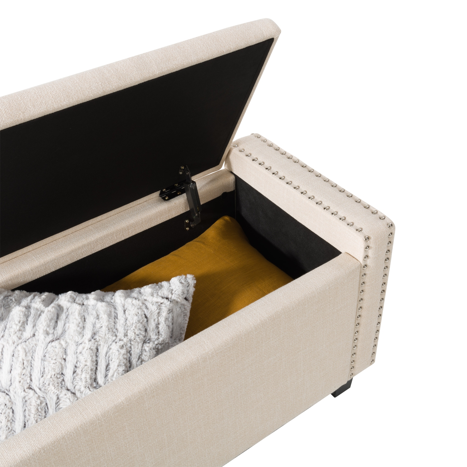 Pouf de stockage en tissu Boston