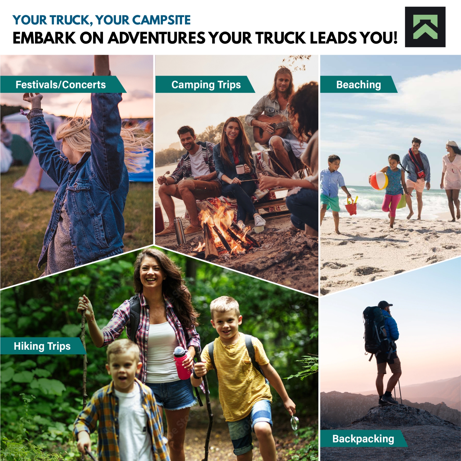 Truck Bed Tent, Pickup Truck Tent, Truck Bed Camping Tent for 2 Adults, Tent for Tailgate with Rainfly and Storage Bag, Fits Trucks Beds w/ Lengths