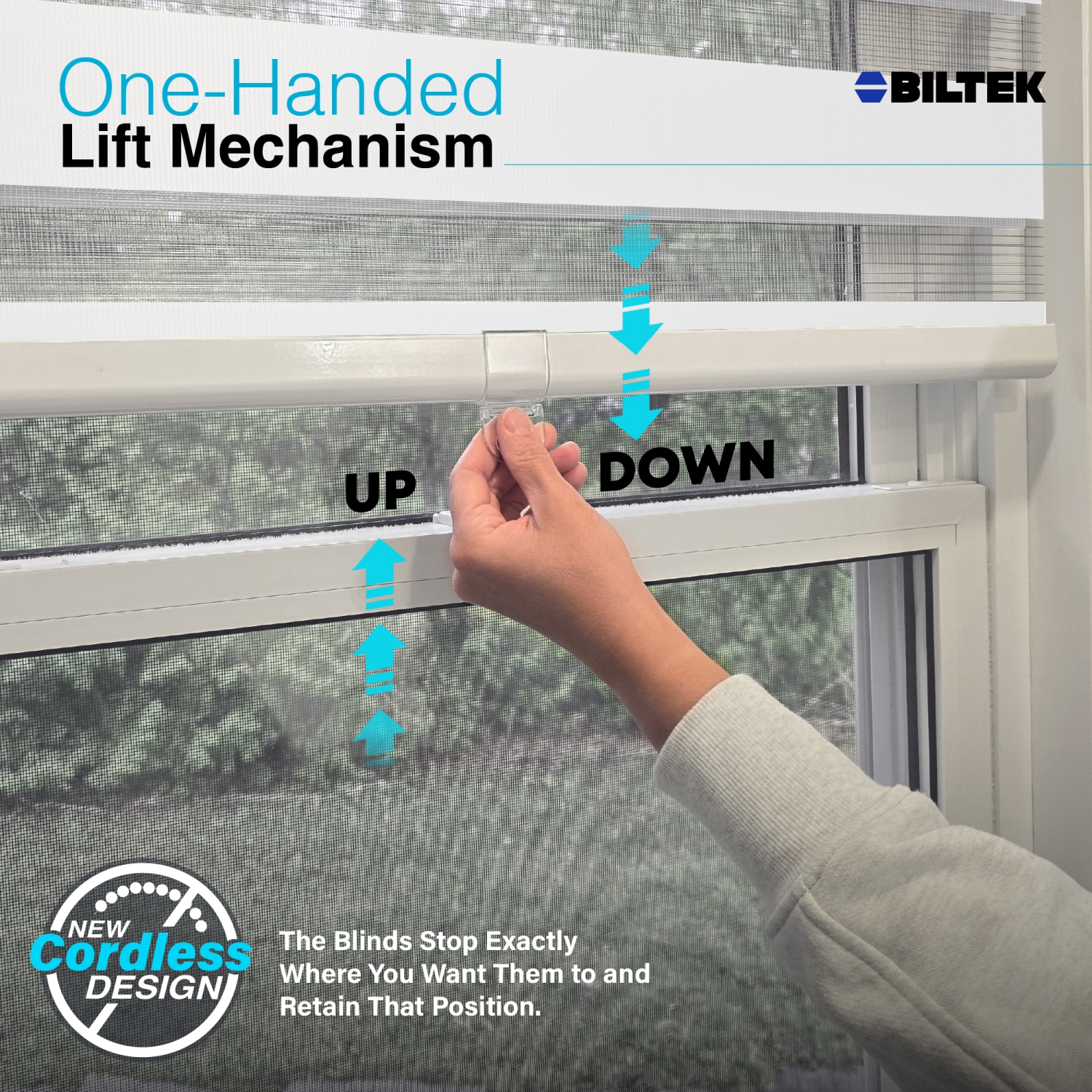 Stores sans fil à lamelles en forme de zèbre avec deux couches : Stores Unis et diaphane. Blanc, 25 larg. X 72 haut.