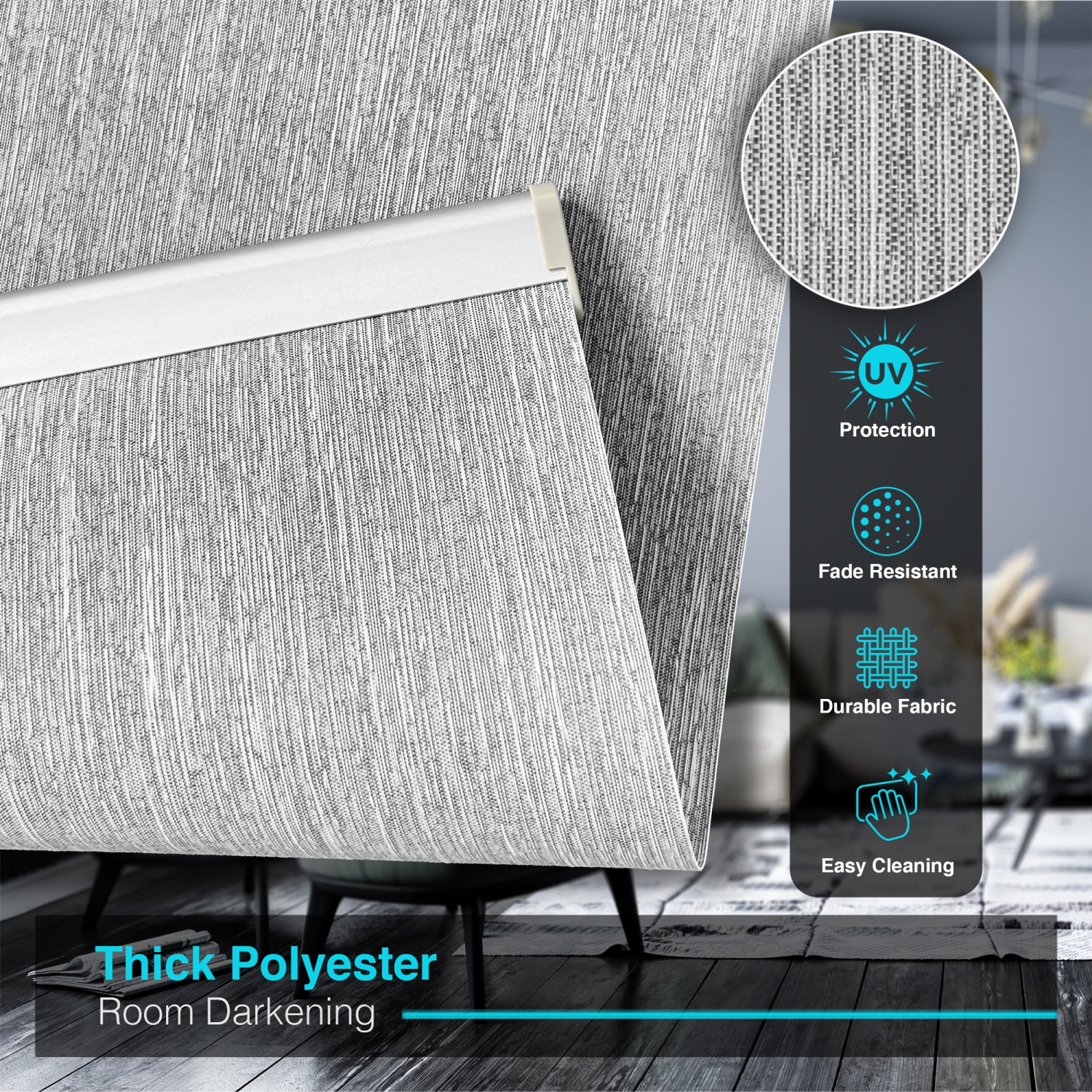 Stores intelligents pour Windows Light Filtering Blinds et stores roulants motorisés d’stores électriques avec télécommande, stores de fenêtre de 29