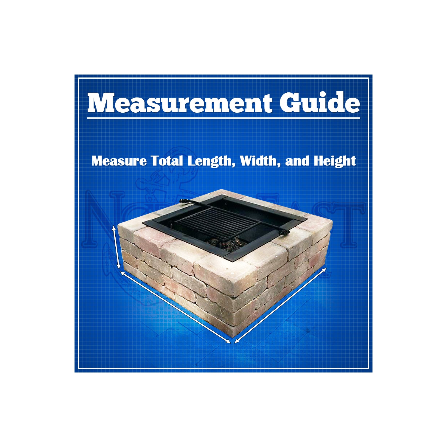 North East Harbor Square Fire Pit Cover Outdoor Patio - 32"L x 32"W x 24"H - Breathable Material, Sunray Protected, and Weather Resistant Storage