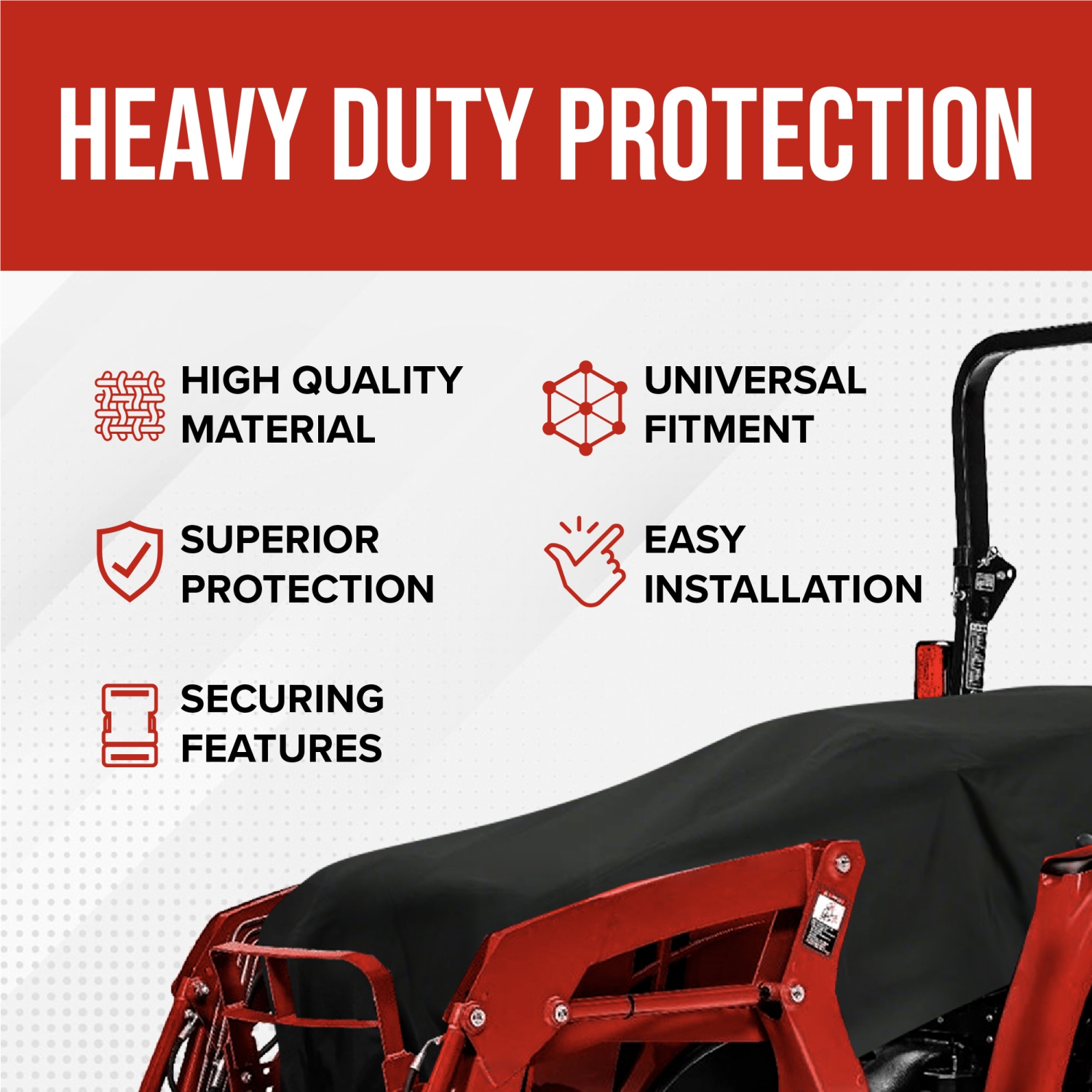 Compact Utility Tractor Cover, Lawn Tractor Cover Waterproof Heavy Duty, UV Resistant Riding Mower Cover, Farm Tractor Accessories, Cowling Cover,