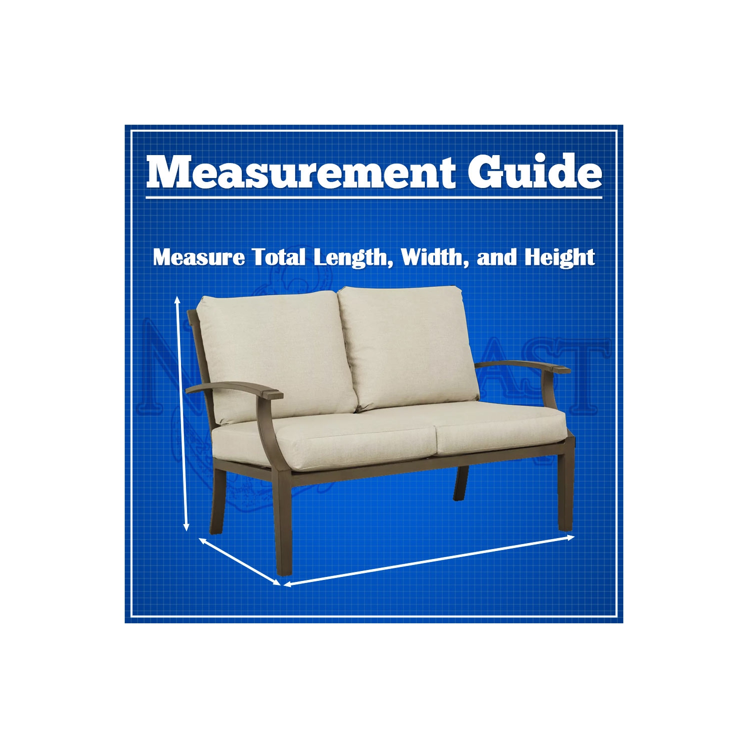 Outdoor Patio Loveseat Sofa Furniture Cover - 54"W x 38"D x 35"H - Breathable Material, Sunray Protected, and Weather Resistant Storage Cover - Gray