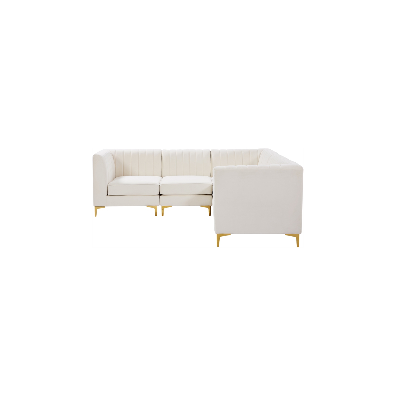 Meridian Furniture Alina Cream Velvet Modular Sectional