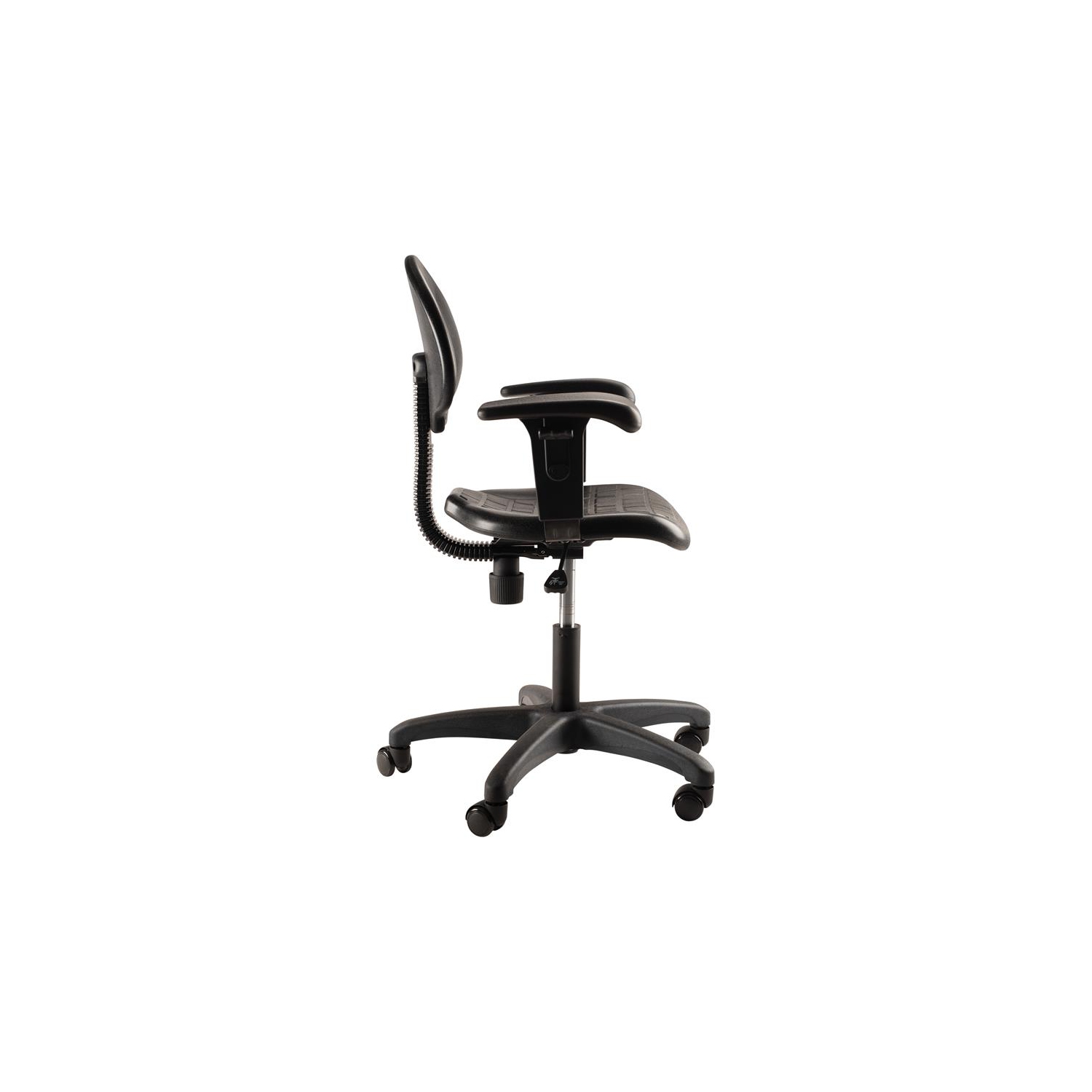 Fauteuil de bureau moderne en polyuréthane de 16 à 21 po avec accoudoirs de la série 6700 de NPS en noir