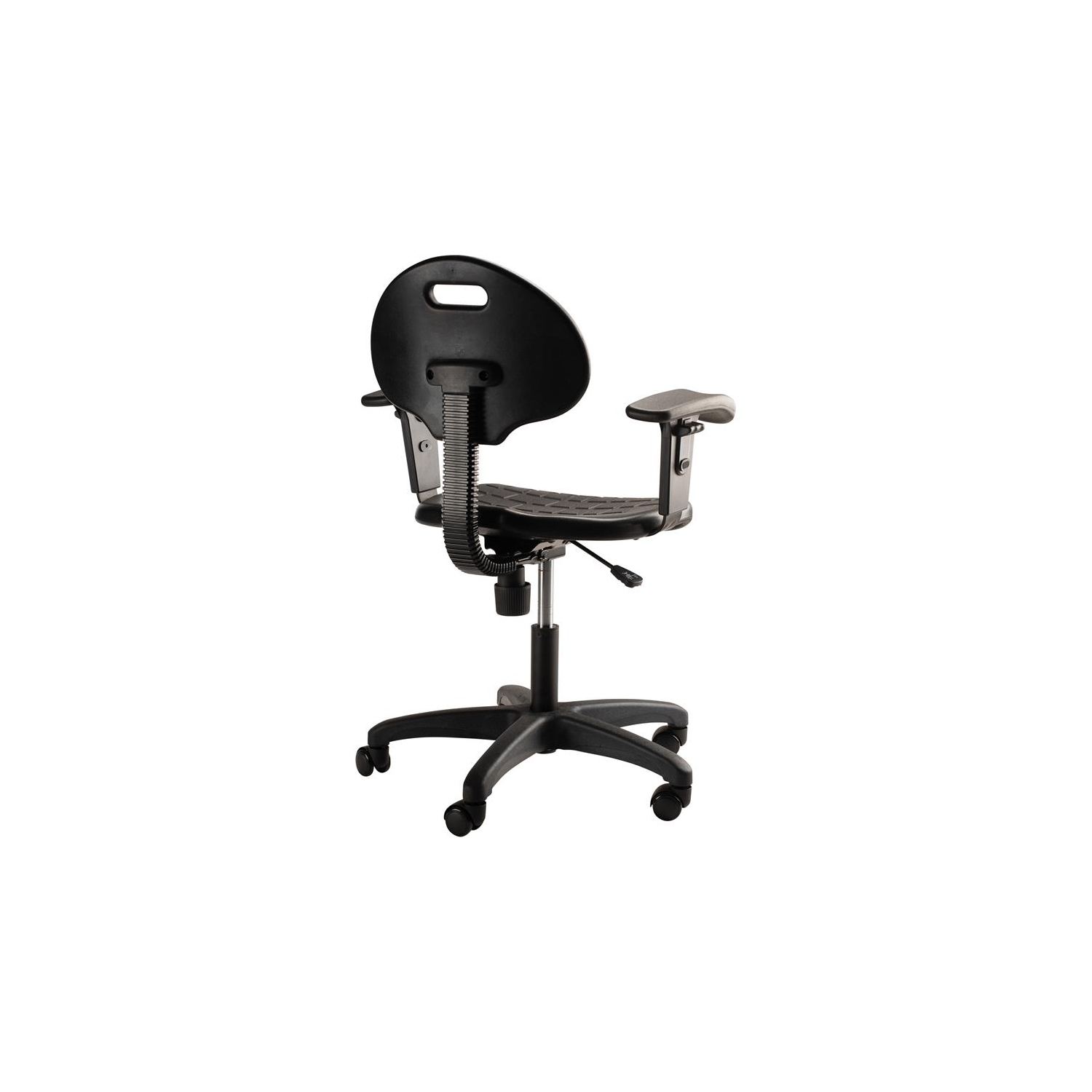 Fauteuil de bureau moderne en polyuréthane de 16 à 21 po avec accoudoirs de la série 6700 de NPS en noir