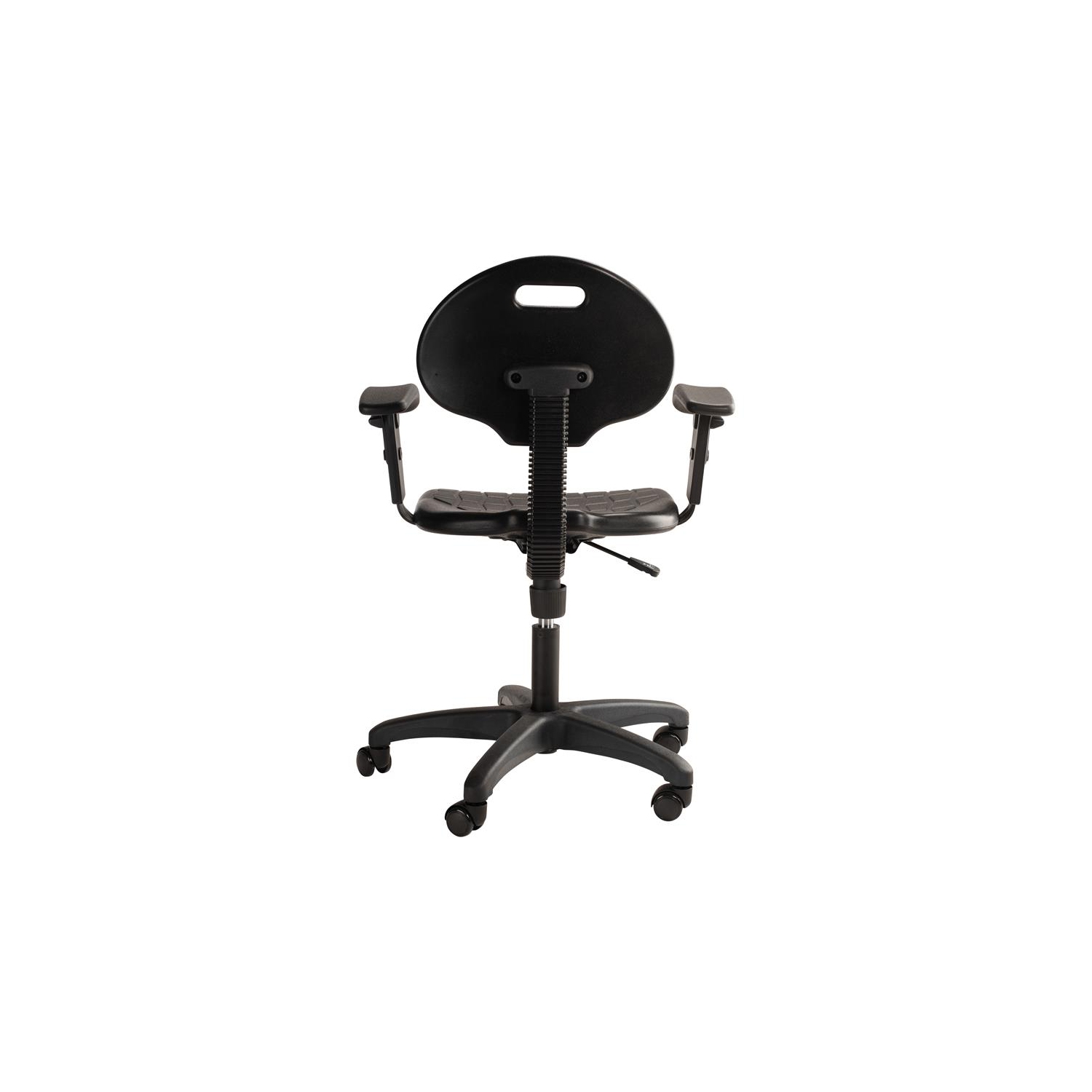 Fauteuil de bureau moderne en polyuréthane de 16 à 21 po avec accoudoirs de la série 6700 de NPS en noir