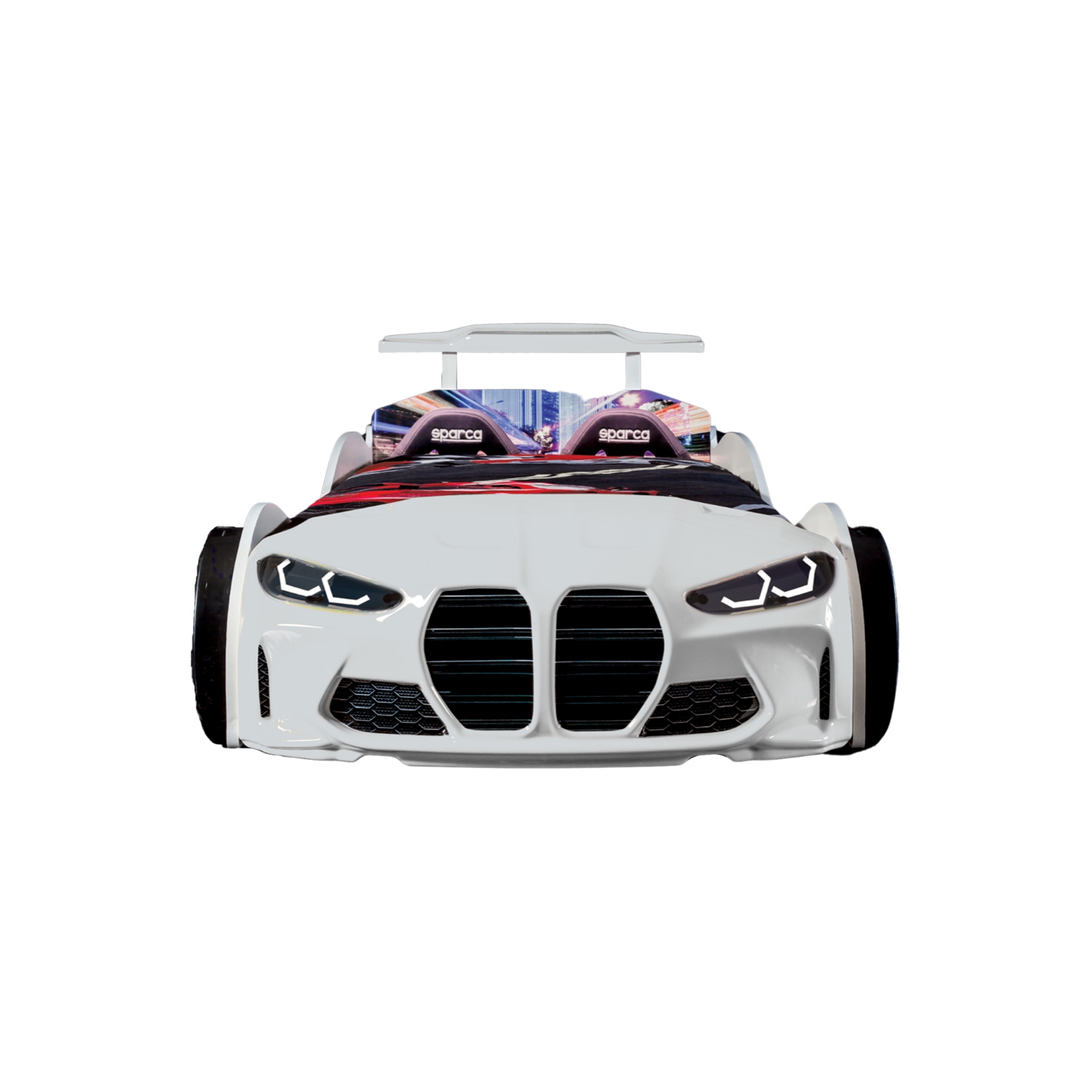 CaKidsRoom' GTX Race Car Bed w/LED Lights & Sound Effects