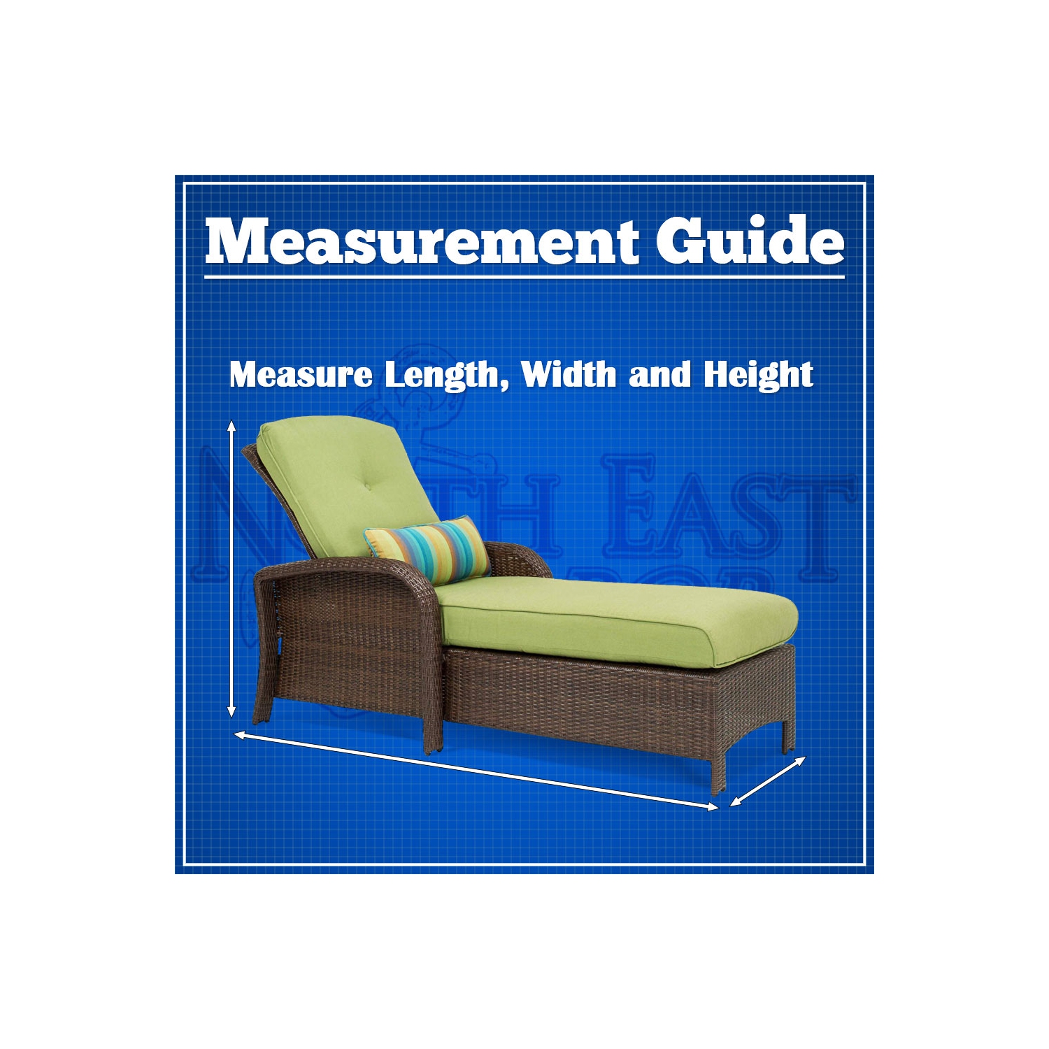 Housse de chaise longue de patio extérieure – 80 long. X 34 larg. X 32 haut. – matériau respirant, protection moiré et housse de rangement résistante