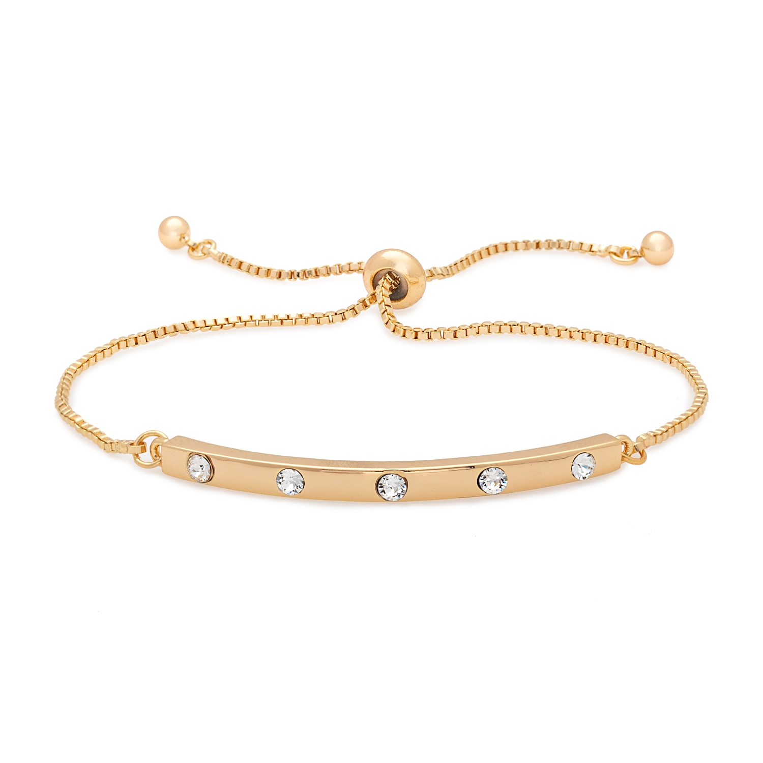 callura Goldtone Clear Classic Austrian Crystal Crystal Bar Bracelet - on Holiday Card