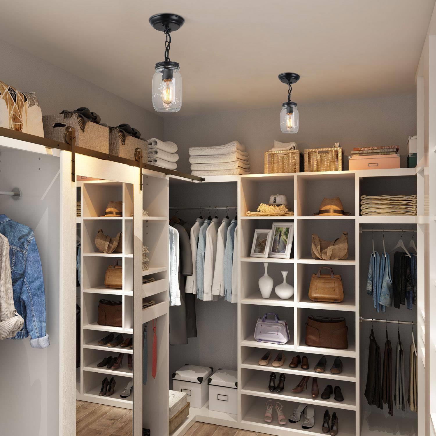 Luminaire suspendu moderne industriel à 1 ampoule, pot en verre, plafonnier semi-encastré