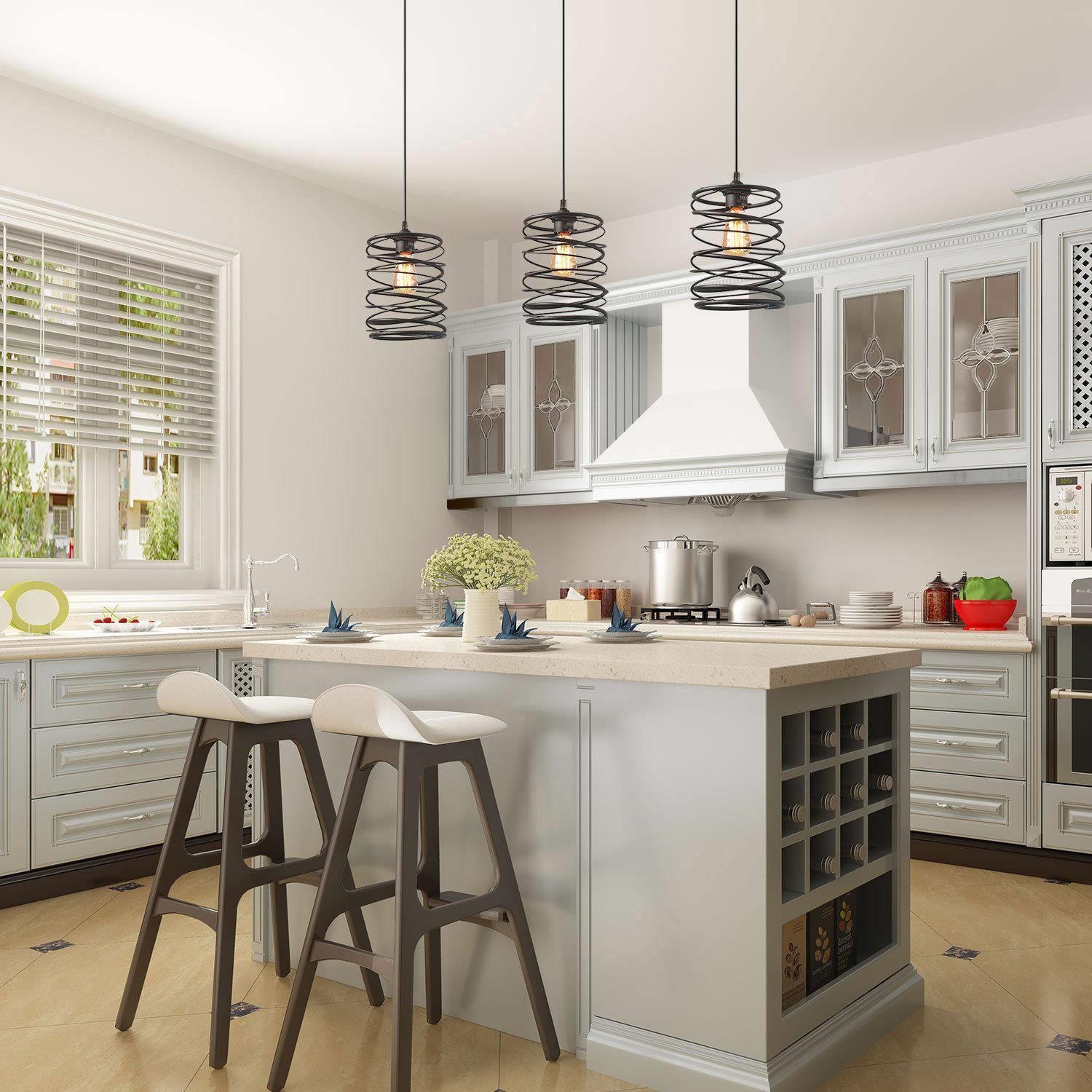 Lampe moderne de style industriel à suspension cylindrique à 1 ampoule Farmhouse