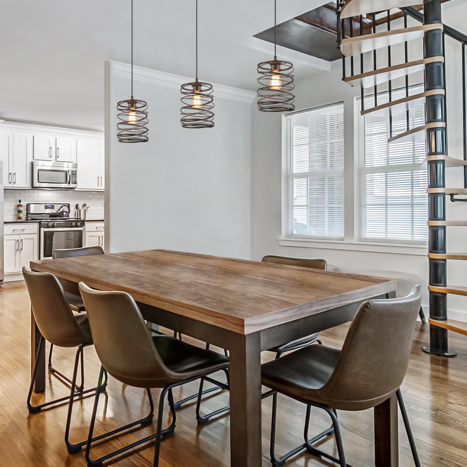 Lampe moderne de style industriel à suspension cylindrique à 1 ampoule Farmhouse