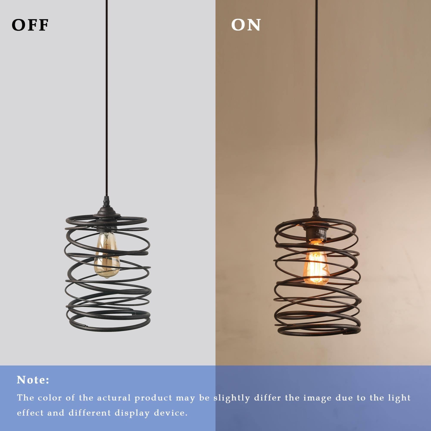 Lampe moderne de style industriel à suspension cylindrique à 1 ampoule Farmhouse