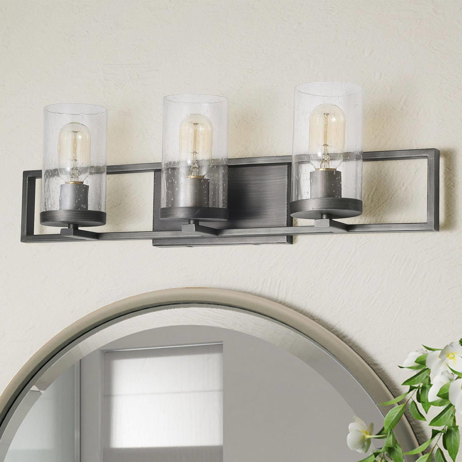 Modern 3-Light Rustic Bathroom Vanity Lights Wall Sconces