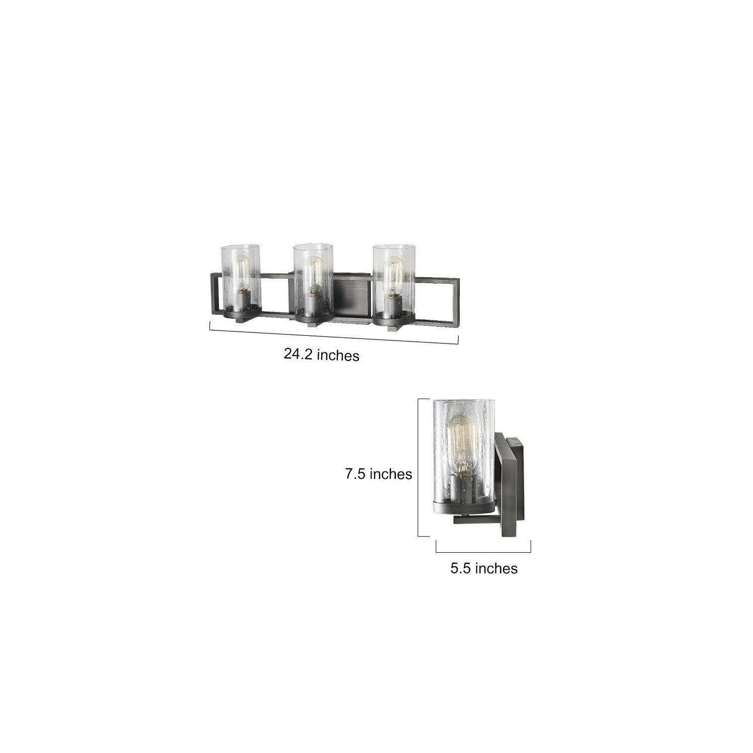 Modern 3-Light Rustic Bathroom Vanity Lights Wall Sconces