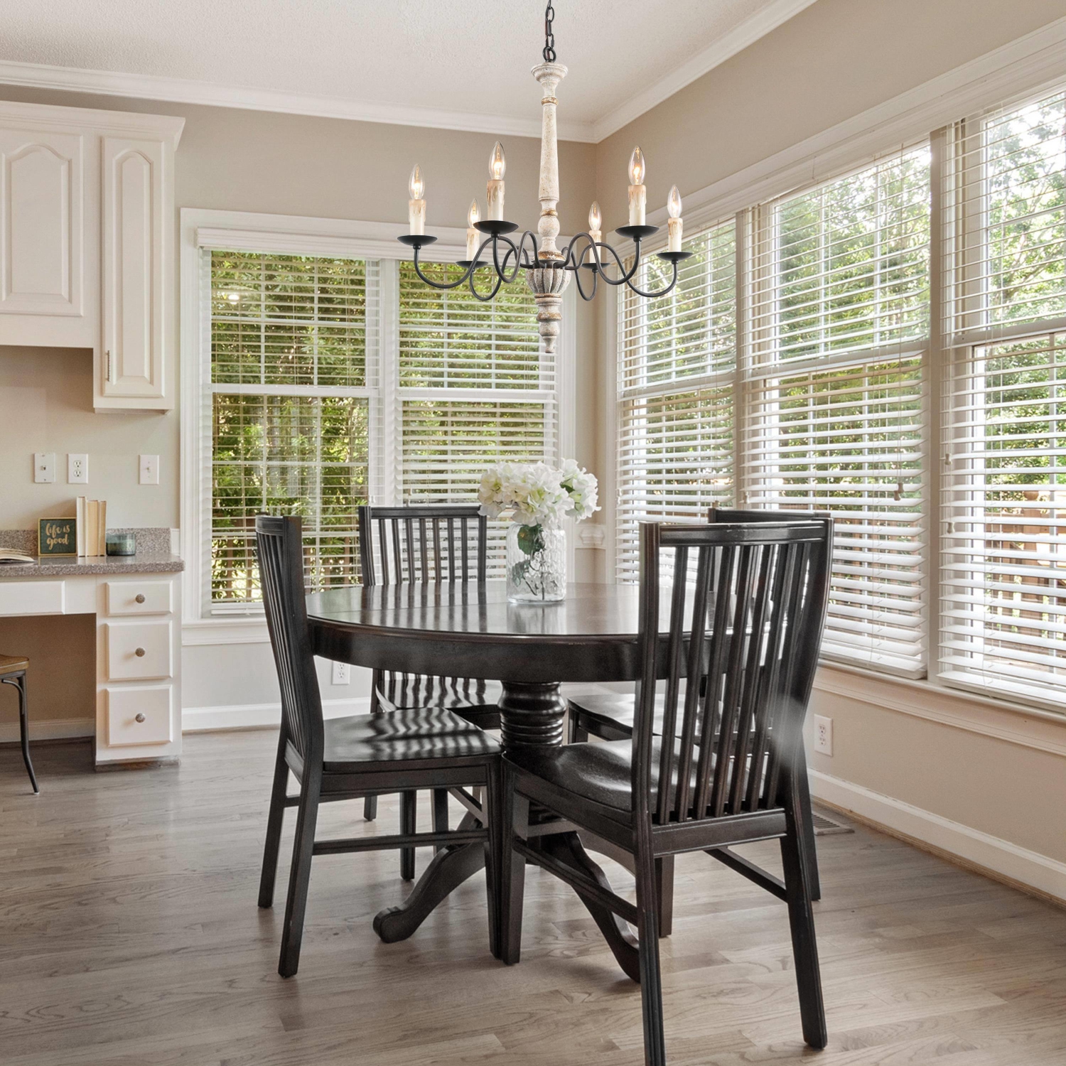 French Country Handmade 6-lights Windy Bracken Chandelier