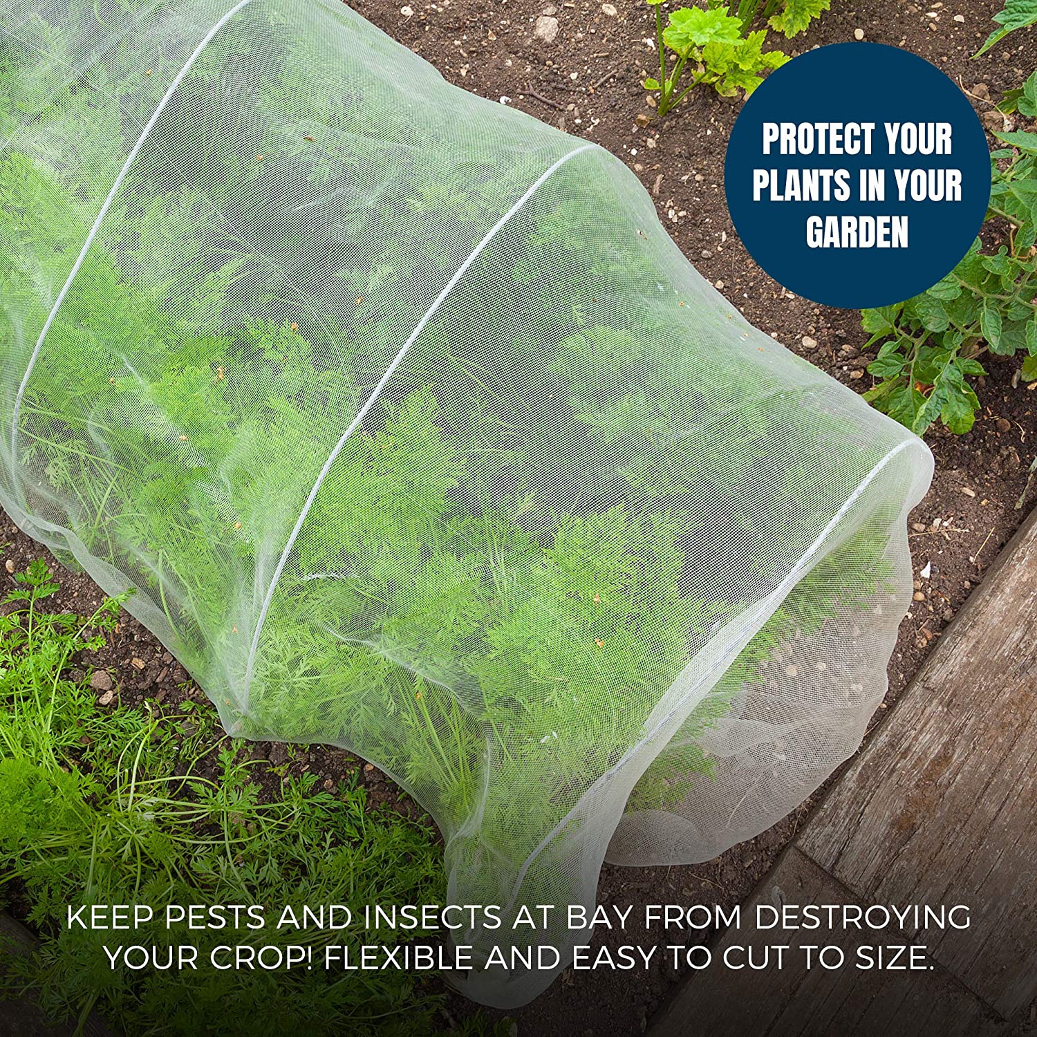 MEKKAPRO Large Mosquito Bug Screen Netting, 10ft x 10ft, Garden Netting for Vegetables, Flowers, Fruits, Plants Barrier Insect Bird