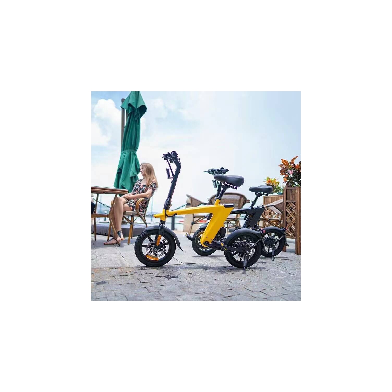 HX H1 Fly Fish 14 Inch Foldable E-Bike, Light Weight, LCD Display, Dual Suspension, 36V 10Ah Large Battery, 25KM/H Speed, Up to 75KM Range with Padel