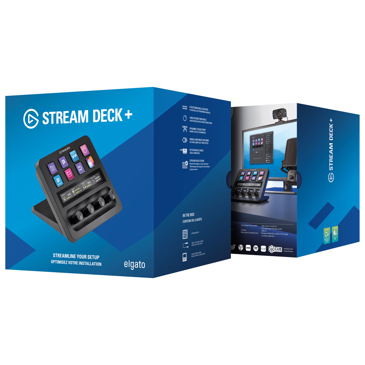 Elgato Stream Deck + Studio Controller with customizable touch strip and  dials Black 10GBD9901 - Best Buy