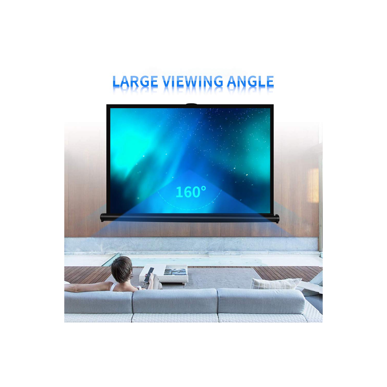 50-inch 4:3 Mobile Screen Table Top Portable Projector Screen Projector Screen Floor-Standing Projection Screen for Office S