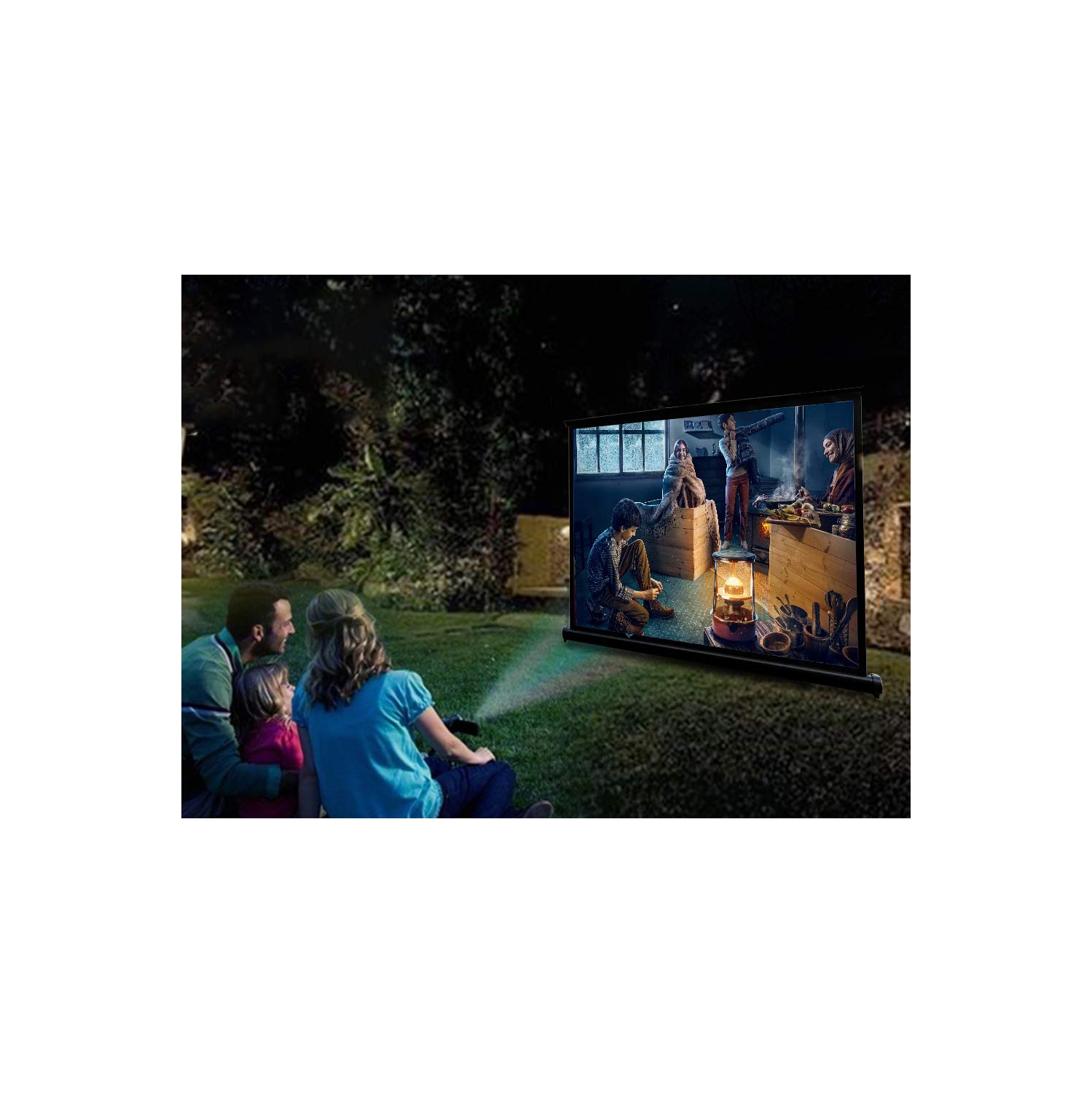 50-inch 4:3 Mobile Screen Table Top Portable Projector Screen Projector Screen Floor-Standing Projection Screen for Office S