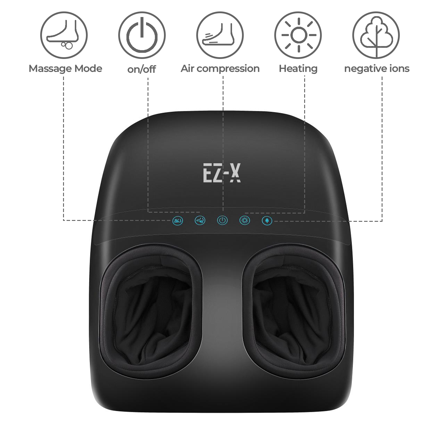 EZ-X Premium Foot Massager Machine with Heat and Air Compression - Deep Kneading Shiatsu Foot Massage - Whole Foot and Heel Therapy