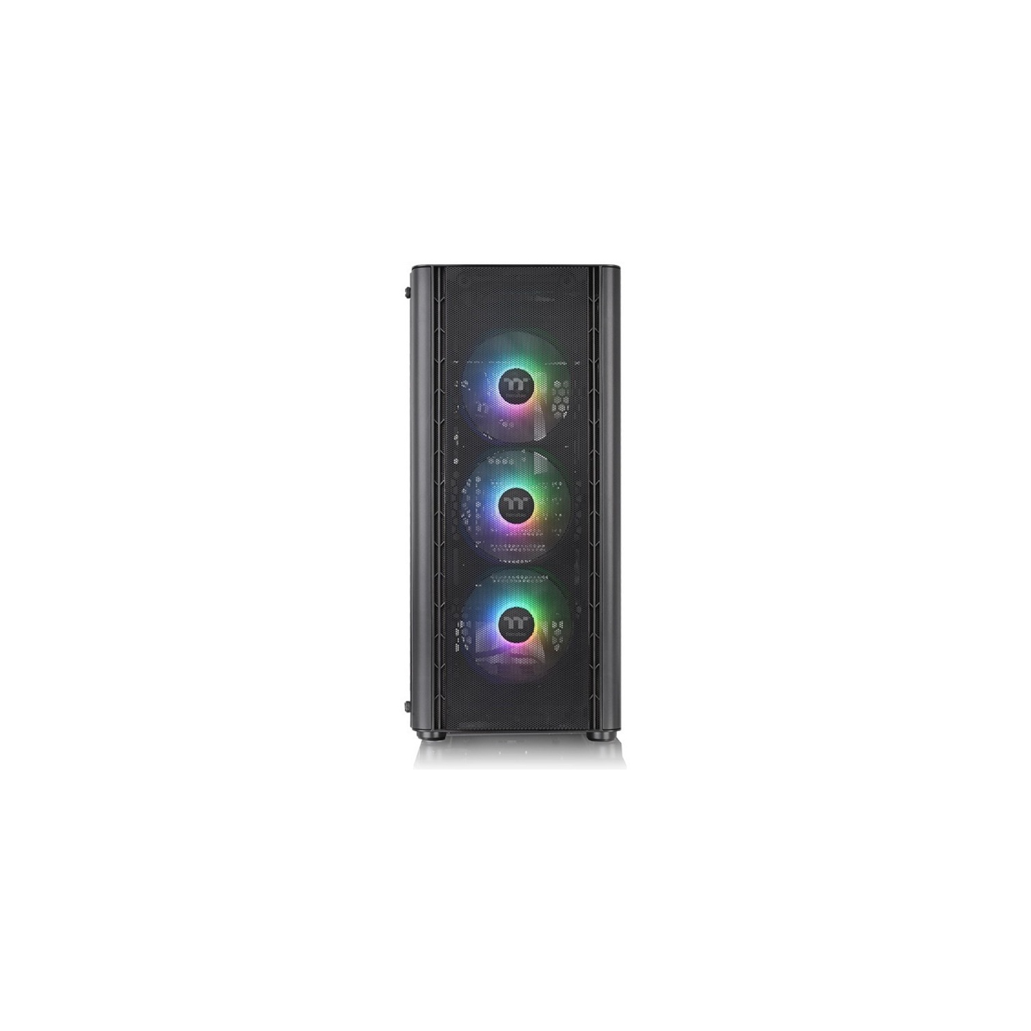 Boîtier d'ordinateur moyen de 4 ventilateurs ATX en verre trempé V250 TG ARGB Air 3 de Thermaltake Noir